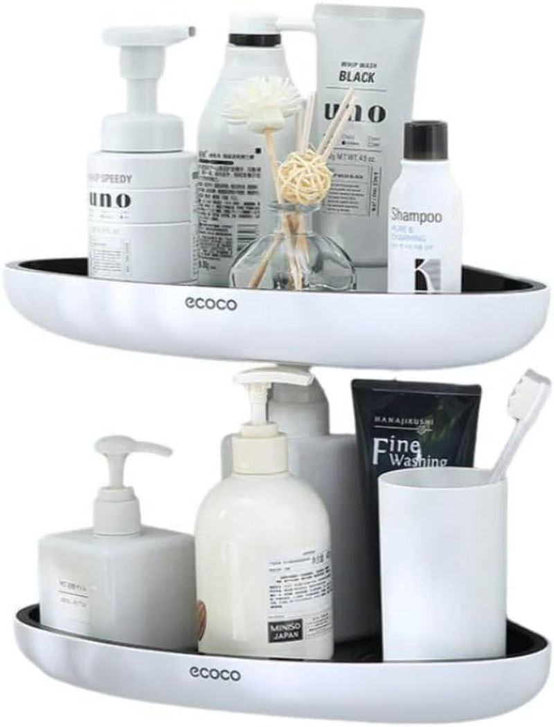 Ecoco Bathroom Corner Shower Shelf Corner Shower Caddy Shower Storage Organizer Wall Mounted for Bathroom, Kitchen, Toilet Black image number 6