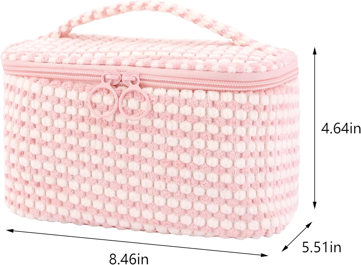 DDPOND Double Layer Cosmetic Bag Large Capacity Storage Bag Travel Toiletry Bag Organizer Portable Makeup Bag with Handle - Black image number 5