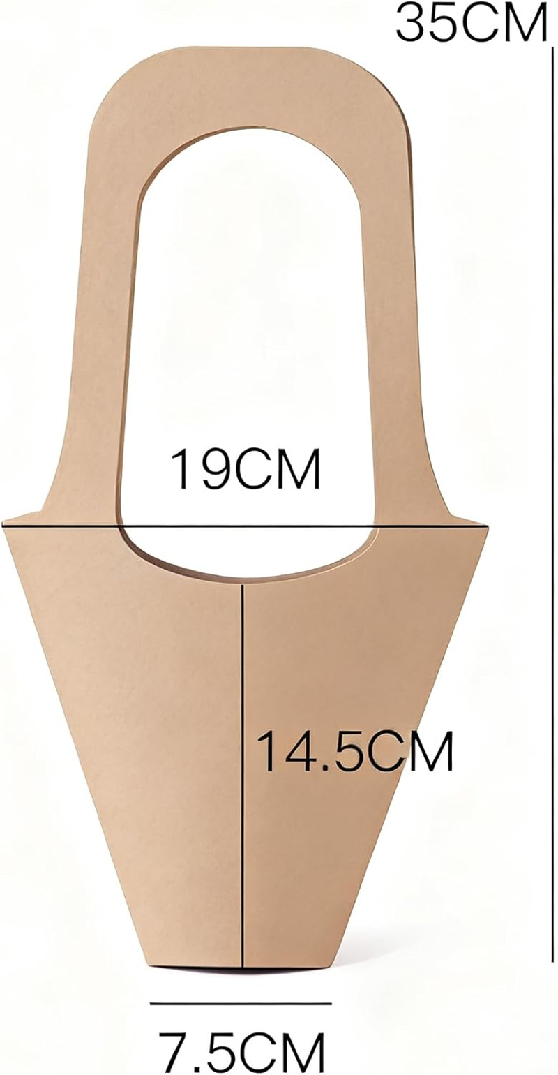 Flower Bouquet Bags with Handle Brown Paper Floral Gift Bags Flower Arrangement Bag Gift Box Convenient Handles Wrap Bags for Birthday Wedding Party Favors 40Pcs. image number 5