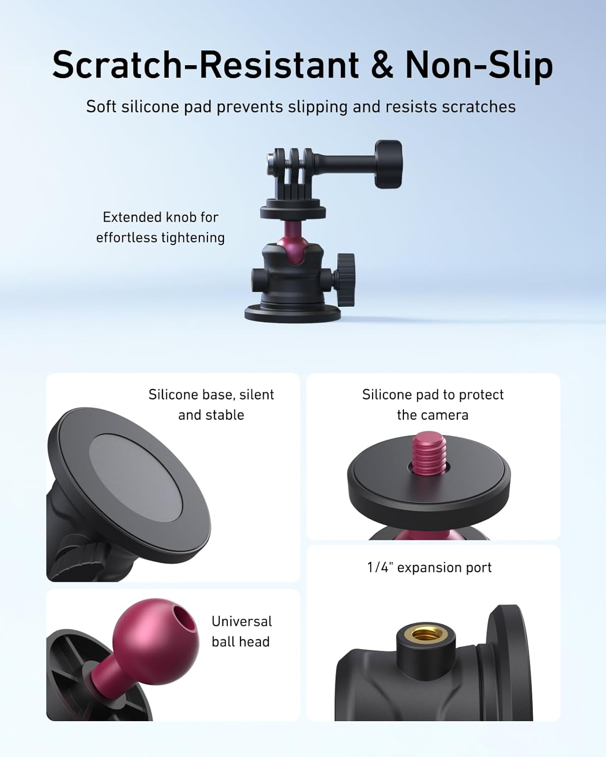 TELESIN Magnetic Mount Magnet Metal Mounts for Action Camera, 360&deg; Quick Car Holder Attachment for DJI Action 6 5 Pro 4 Pocket 3 Gopro Max Hero 13 12 11 10 9 8 7 Insta360 X5 X4 X3 Mounting Accessory image number 3