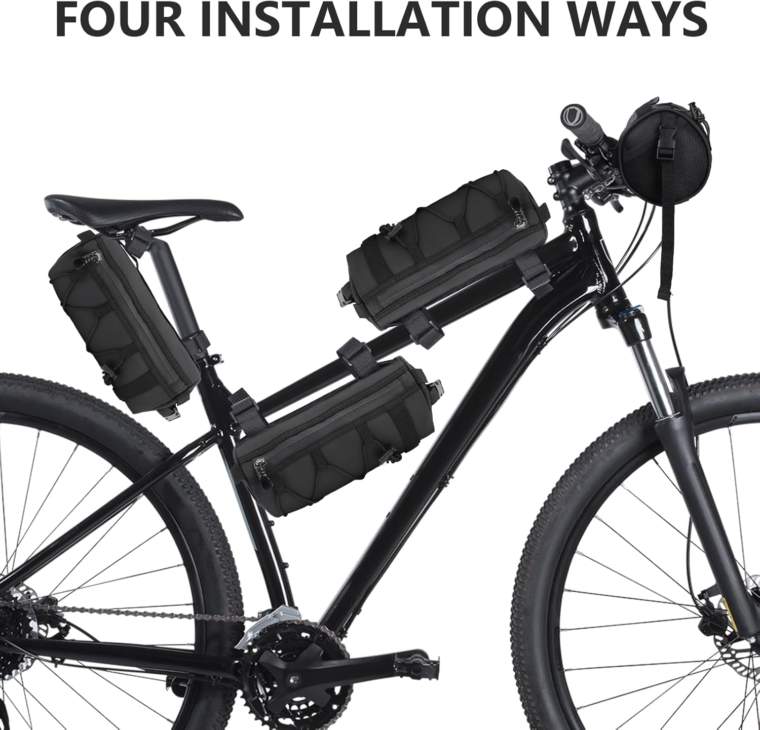 Bicycle Handlebar Bag 2.5L Capacity Multifunctional Waterproof Mountain Bike Front Frame Bag image number 3