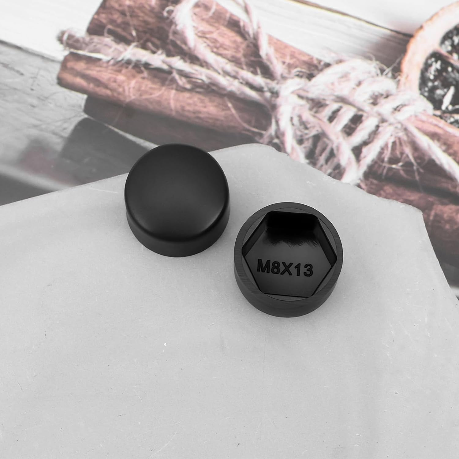 Ecsing 10Pcs Axle Nut End Caps Wheel Nut Caps Bolt Covers 1/2" Flat Head Hex Socket Cover Protectors for Rollator Walker Compatible with Drive R726 R728 image number 6