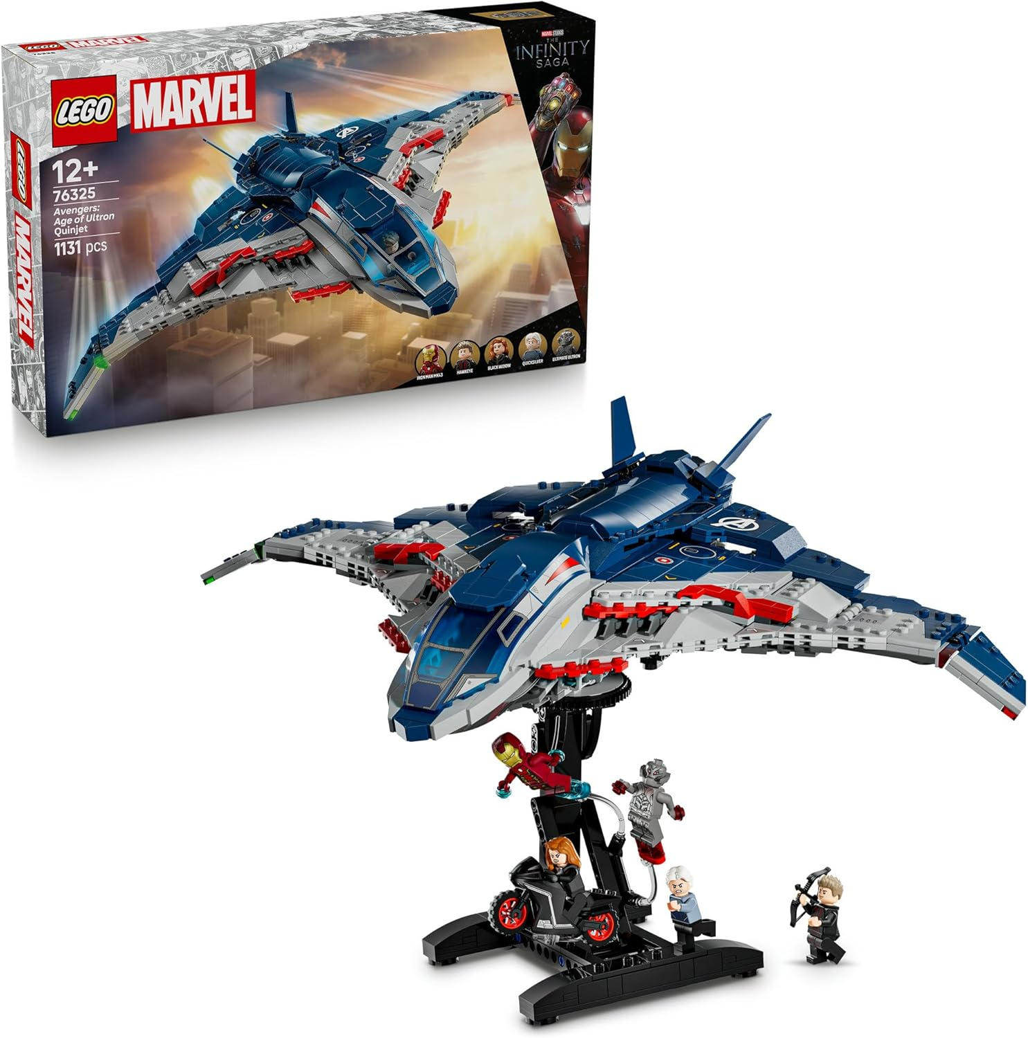 LEGO&reg; Marvel Avengers: Age of Ultron Quinjet 76325 Kids&rsquo; Building Kit and Super Hero Toy, Film Collectible for Boys and Girls, with 5 Minifigures Including Iron Man, Black Widow and Hawkeye image number 4