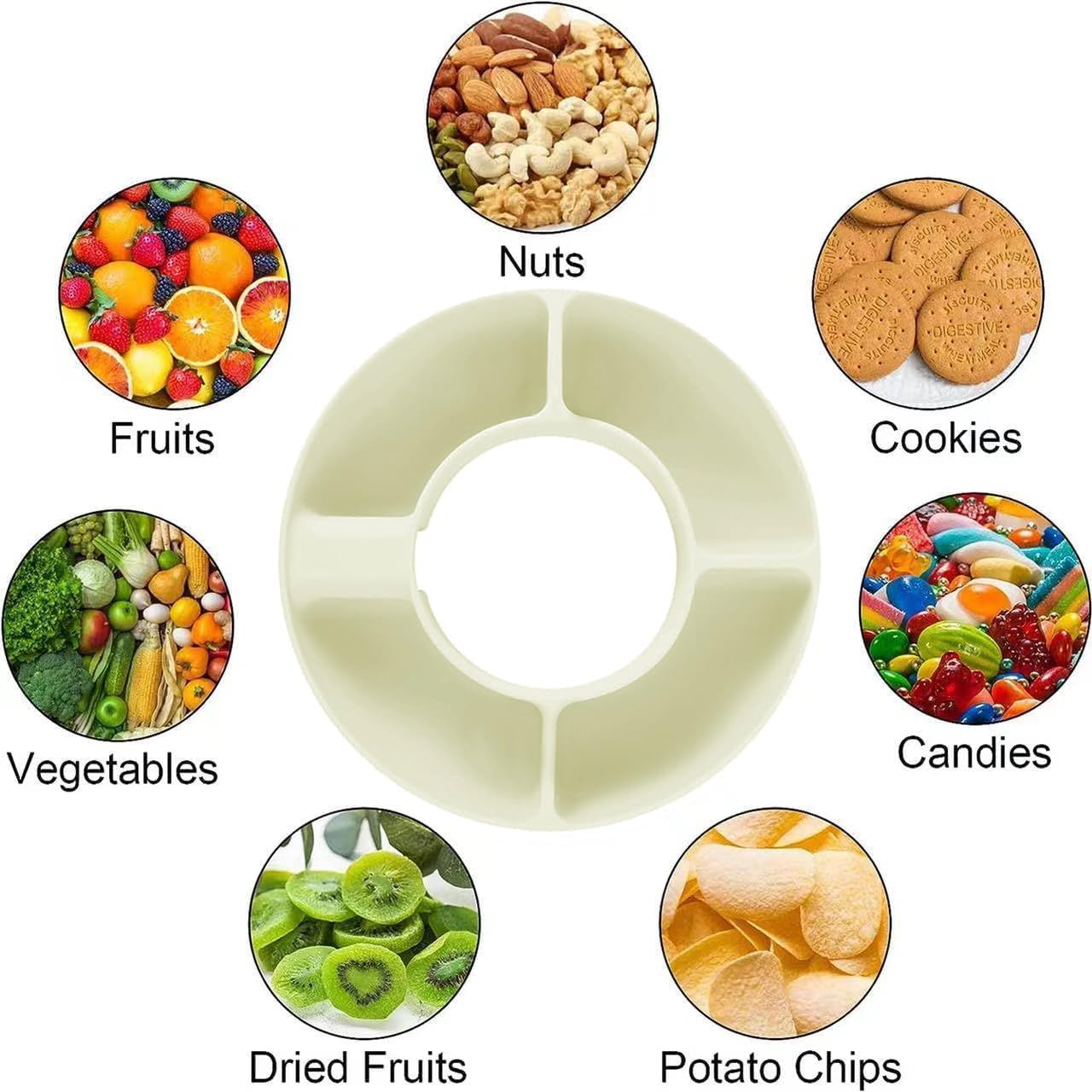 HAUNDRY Snack Bowl for Stanley 40 Oz Tumbler with Handle, Tumbler Snack Tray Compatible with Stanley Cup 40 Oz with Handle, Reusable Snack Ring for Stanley Cup Accessories,Snack Bowl (Cream) image number 2