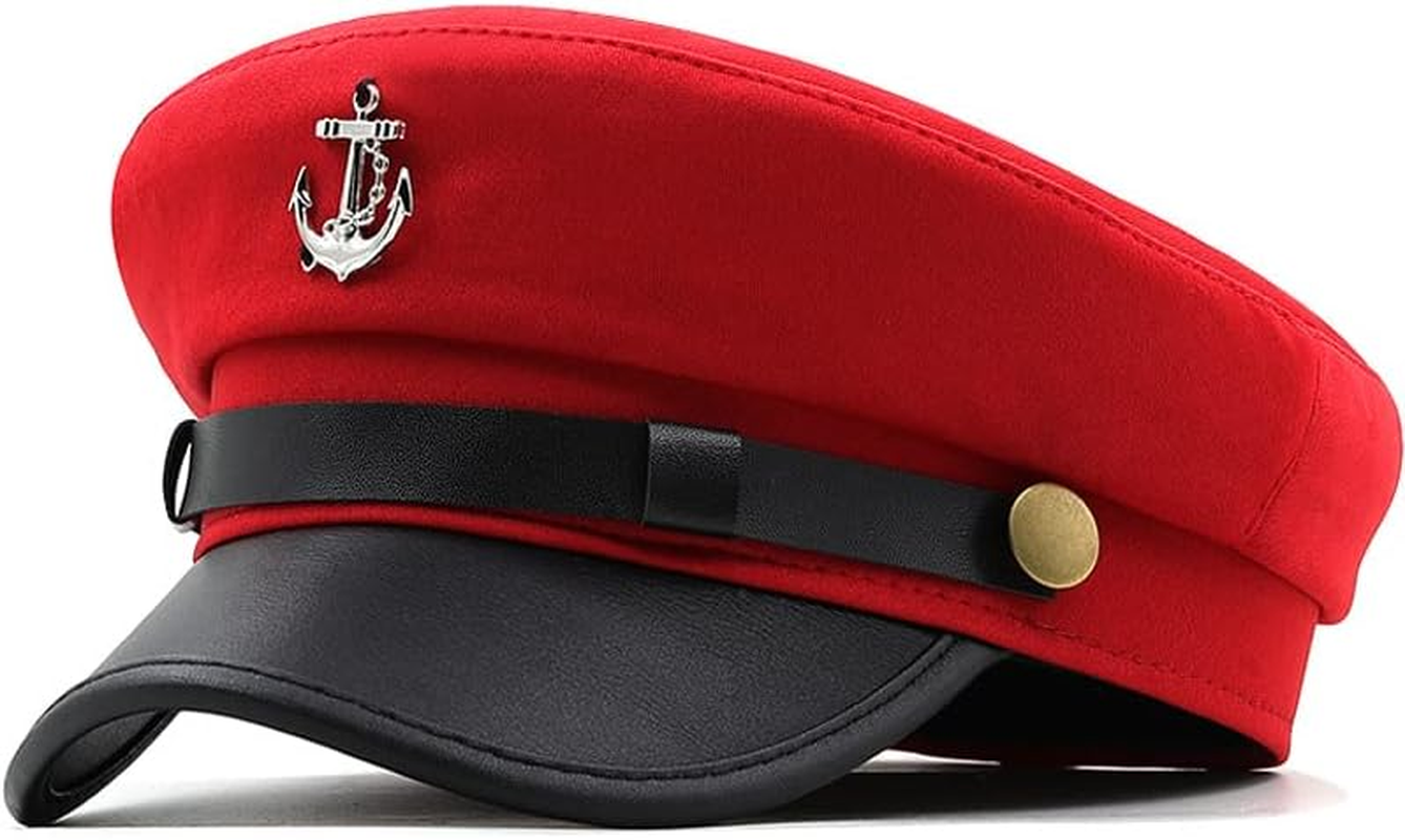 Newsboy Cap for Women Casual Beret Hat Military Sailor Captain Cap Vintage Painter Fiddler Hat Ivy Peaked Flat Cap