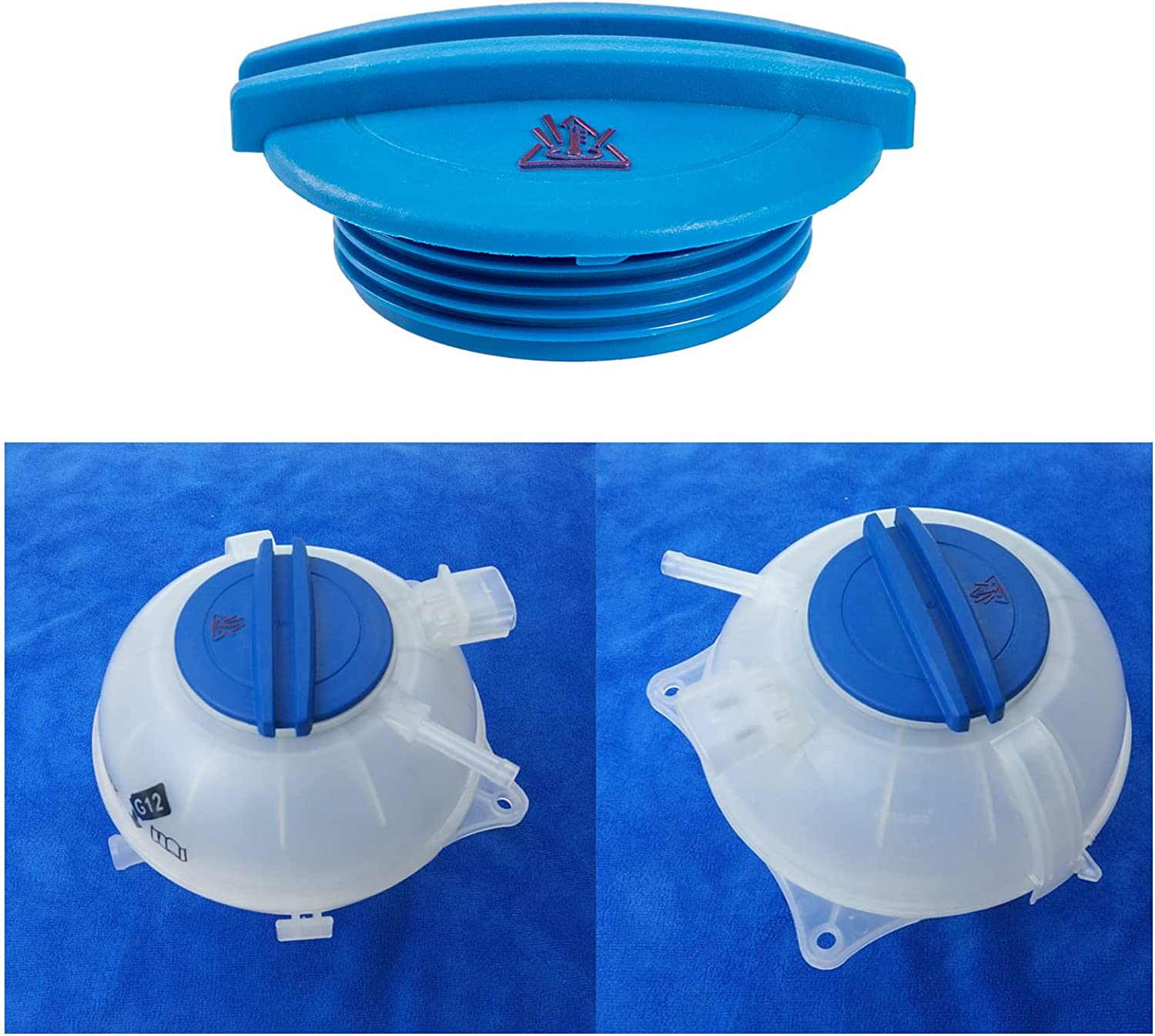 Emsea Radiator Expansion Tank Cap 3B0121321 95810644700 Blue Plastic Coolant Tank Lid Cap Compatible with Volkswagen Golf, Compatible with Audi A1 A3 A4 A6 image number 3
