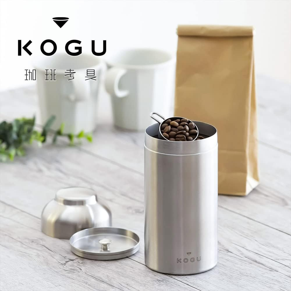 KOGU 44586 Shimomura Co., Ltd. Coffee Canister, Large, Made in Japan, Dishwasher Safe, Inner Lid, Good Seal, Light Blocking, Keeps Freshness, Coffee Beans 7.1 Oz (200 G), 24.3 Fl Oz (720 Ml),