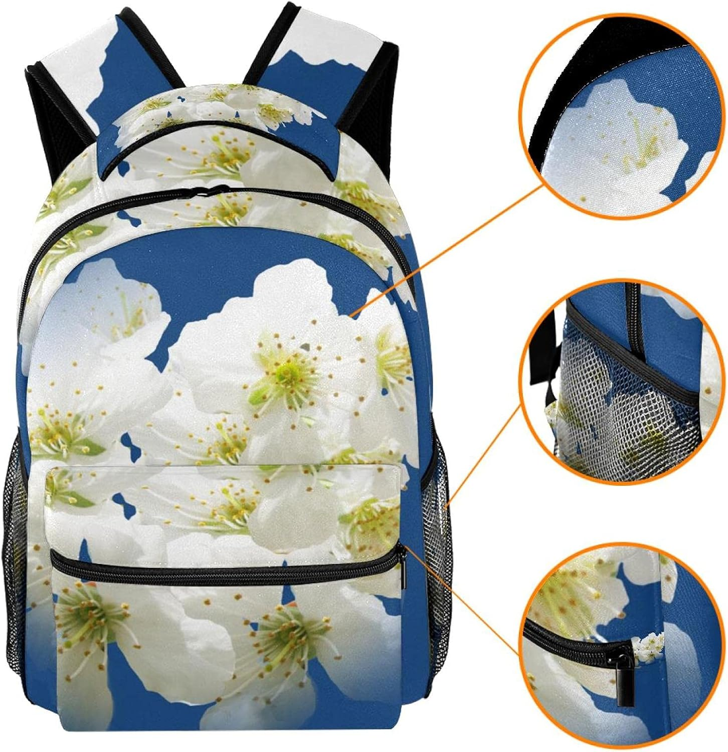 Cherry Blossoms Hell White Spring Backpack Students Shoulder Bags Travel Bag College School Tote Backpacks