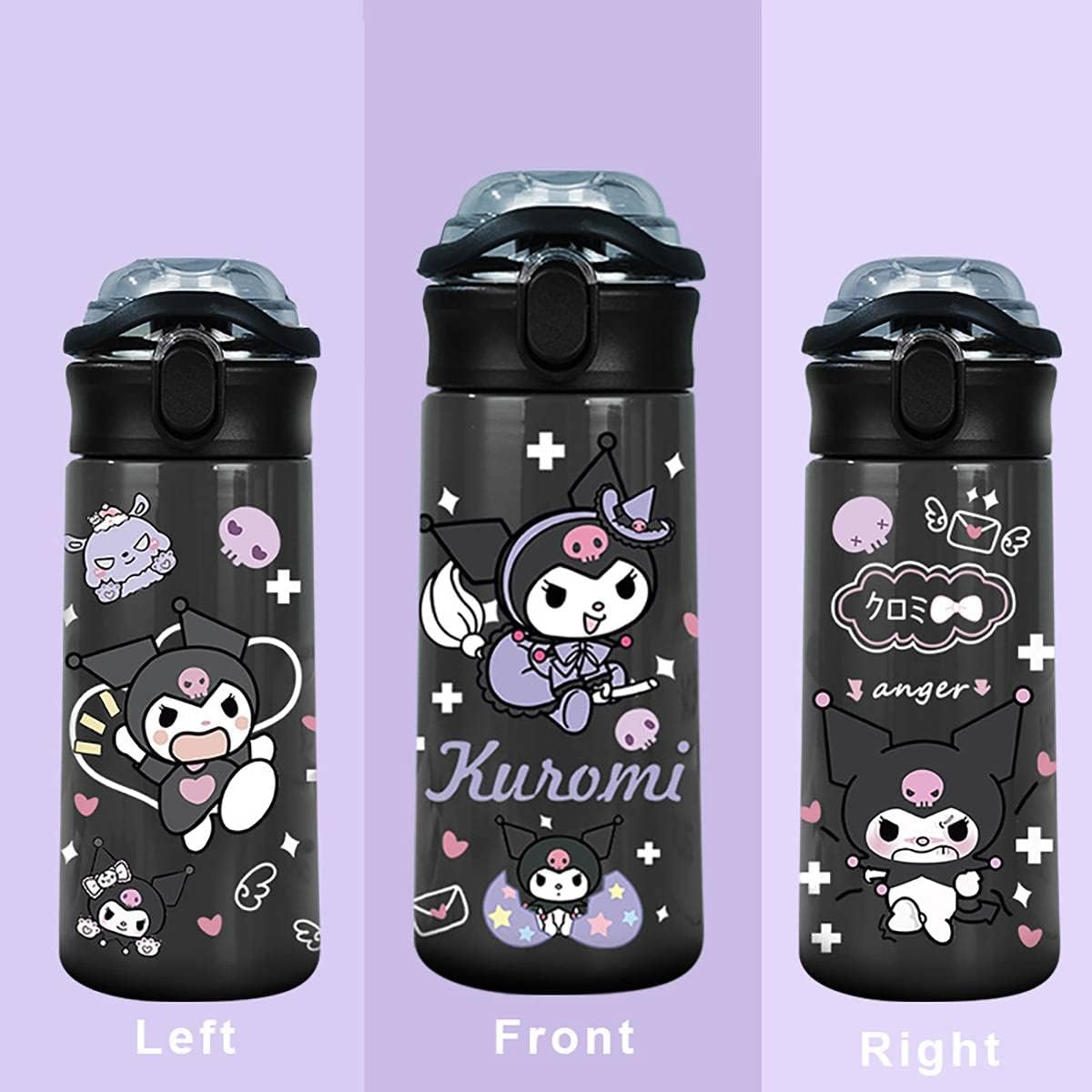 Kawaii Water Bottles Cute Stainless Steel Water Bottles with Straw, Kawaii Insulated Bottle Cartoon Cup Girls Thermos for Boys Girls,18.6Oz image number 4