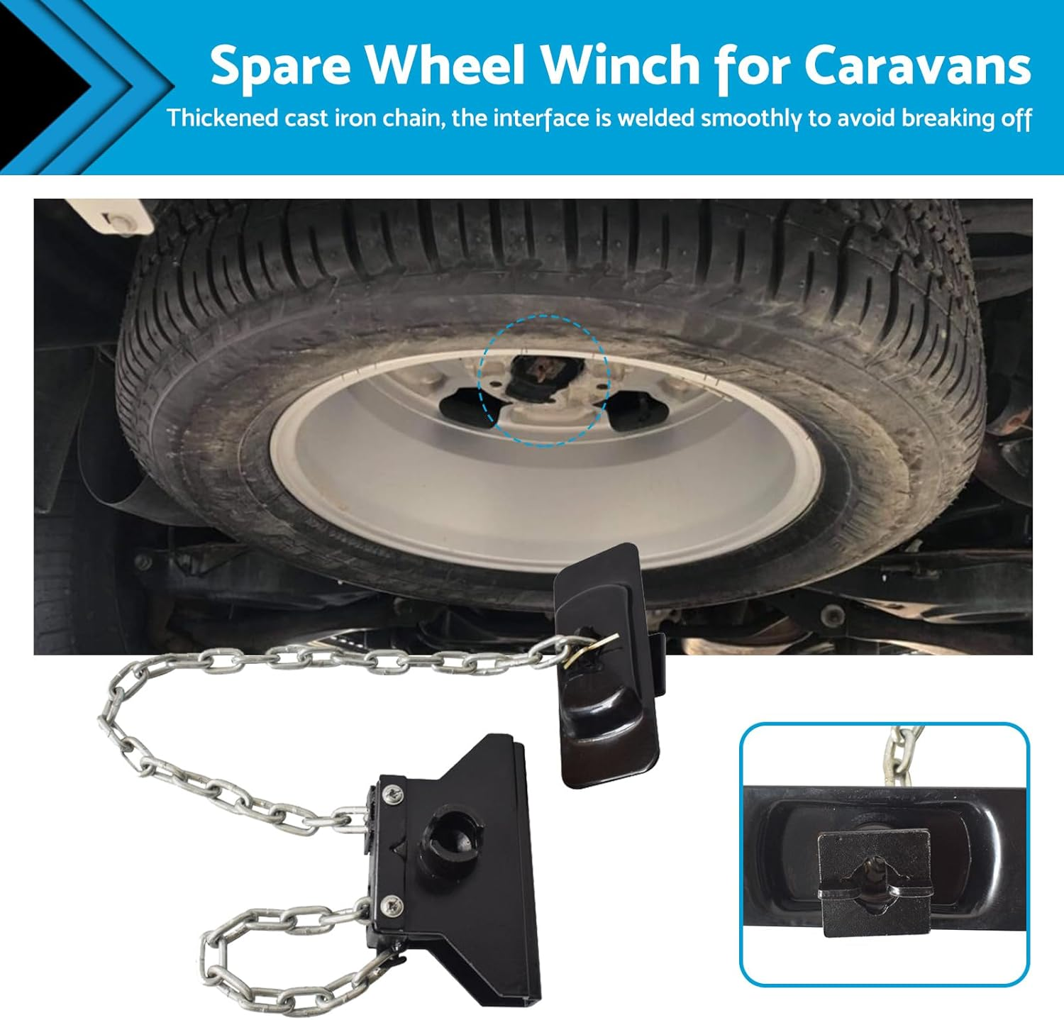 MAX COOL Spare Wheel Tyre Winch Winder Assembly Suitable for Ford Ranger Models Heavy Duty image number 5