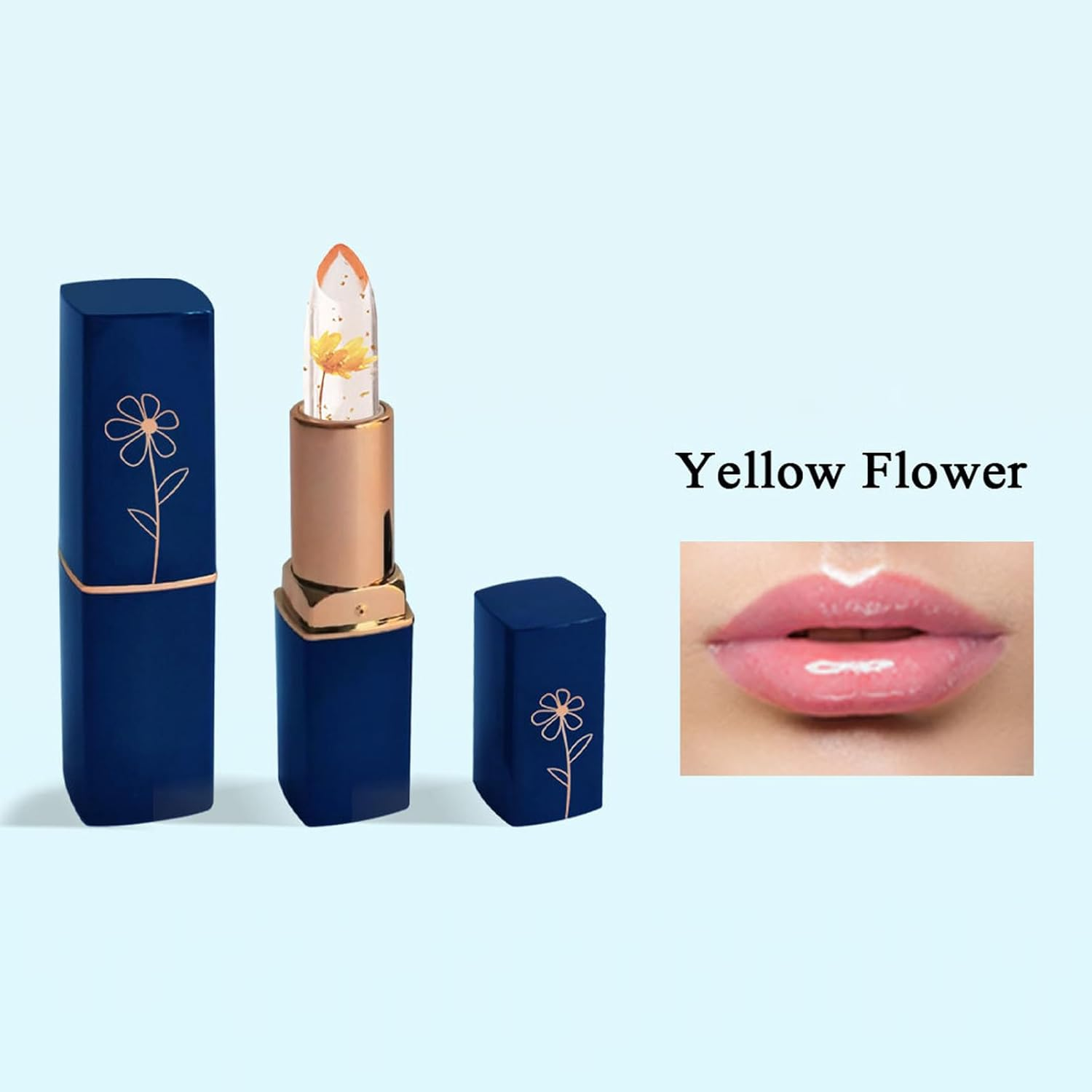 Roseflower 3 PCS Color Changing Lipstick, Lip Moisturizing Lip Care Lip Balm, Long Lasting, Waterproof, Nourishing, Non-Sticky, Great Lip Gloss Makeup for Women (Flower) image number 4