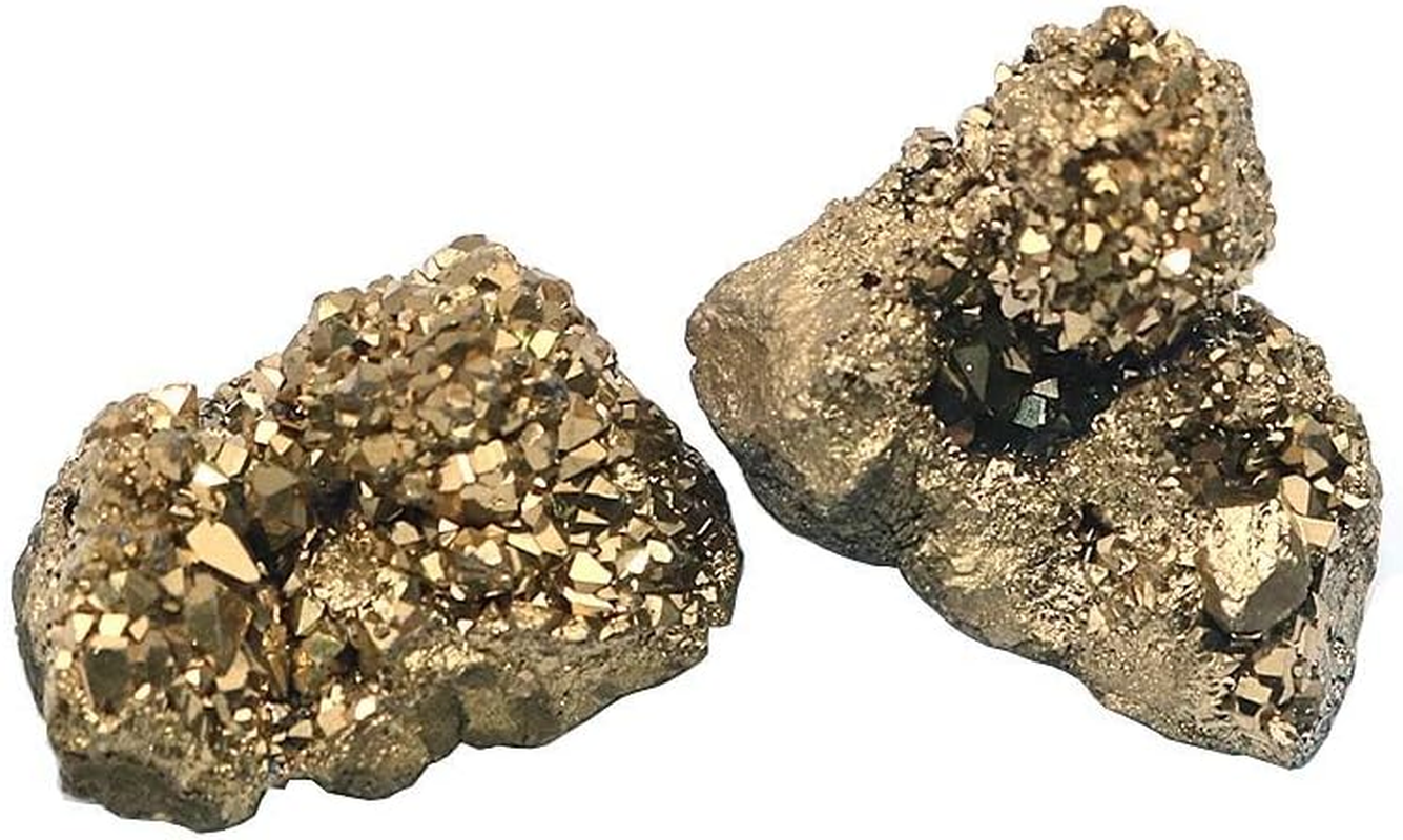 Namvo 2Pcs Natural Pyrite Stone and Minerals Natural Crystal Quartz Stone for Divination Chakra Energy Healing Stones image number 5