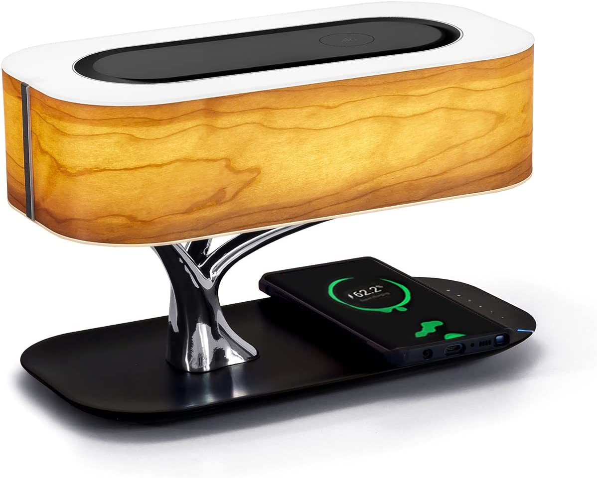 Masdio by Ampulla Bedside Lamp with Bluetooth Speaker and Wireless Charger, Sleep Mode Stepless Dimming image number 6