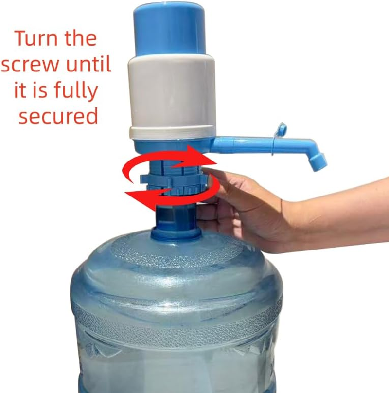 Water Bottles Dispenser Blue Manual Hand Pressure Drinking Fountain Pressure Water Press Pump image number 2