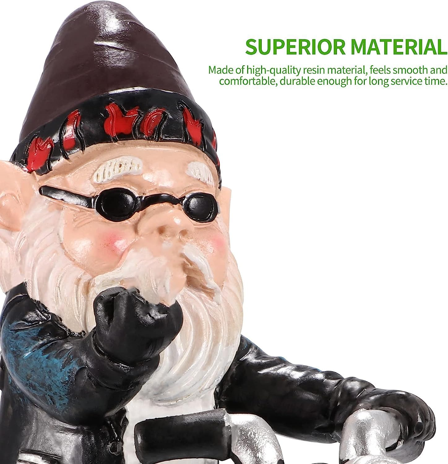 Garden Statues Outdoor, ALLOMN Dwarf Ornament Decorative, Gnome Figurine Resin Garden Statue Waterproof Art Ornament Funny Interesting Garden Decor Sculpture Dwarf Ride Motorbike for Garden Patio Lawn