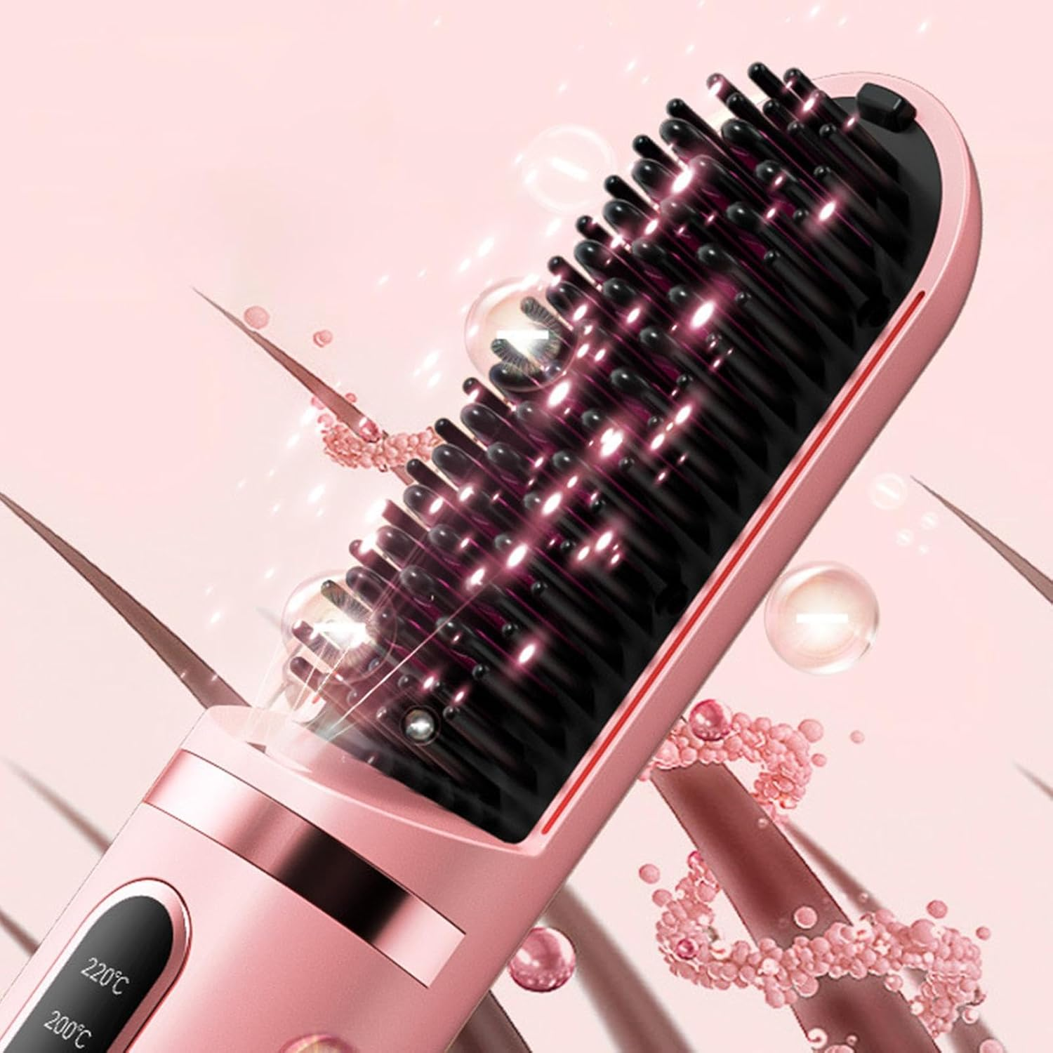 Usb Charging Straightener, Multifunctional Hair Straightener Comb, Portable Straightening Brush, Electric Hair Straightening Brush, Lightweight Wireless Hair Straightening Brush for Easy Use image number 2