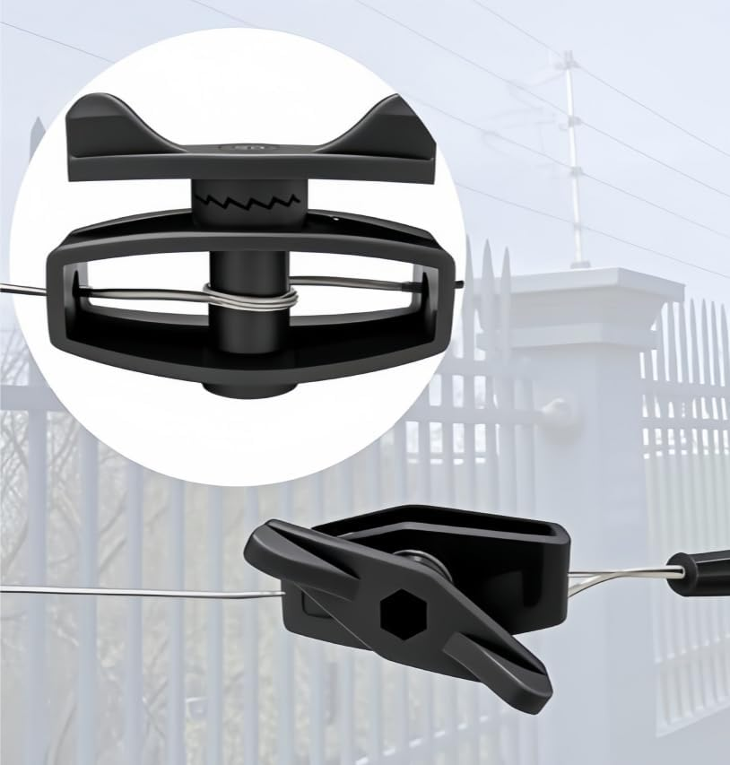 Plastic Rope Tensioner Garden Wire, 12Pcs Electric Fence Insulators Wires Ropes Tensioners, Garden Steel Wire Tensioners Rope Tightener for Electric Fence Insulators