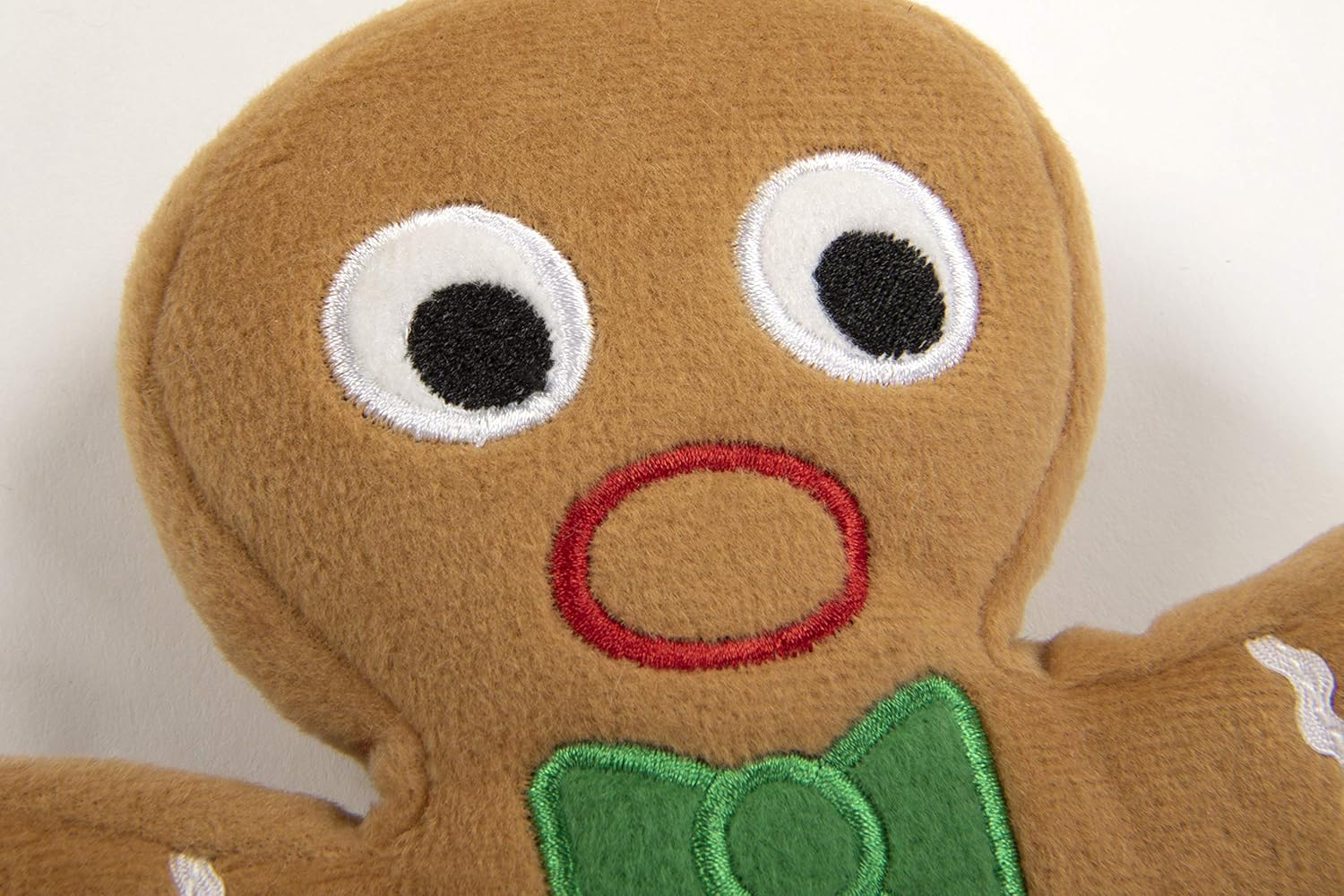 Godog Christmas Gingerbread Man Squeaky Plush Dog Toy, Chew Guard Technology - Brown, Large image number 1