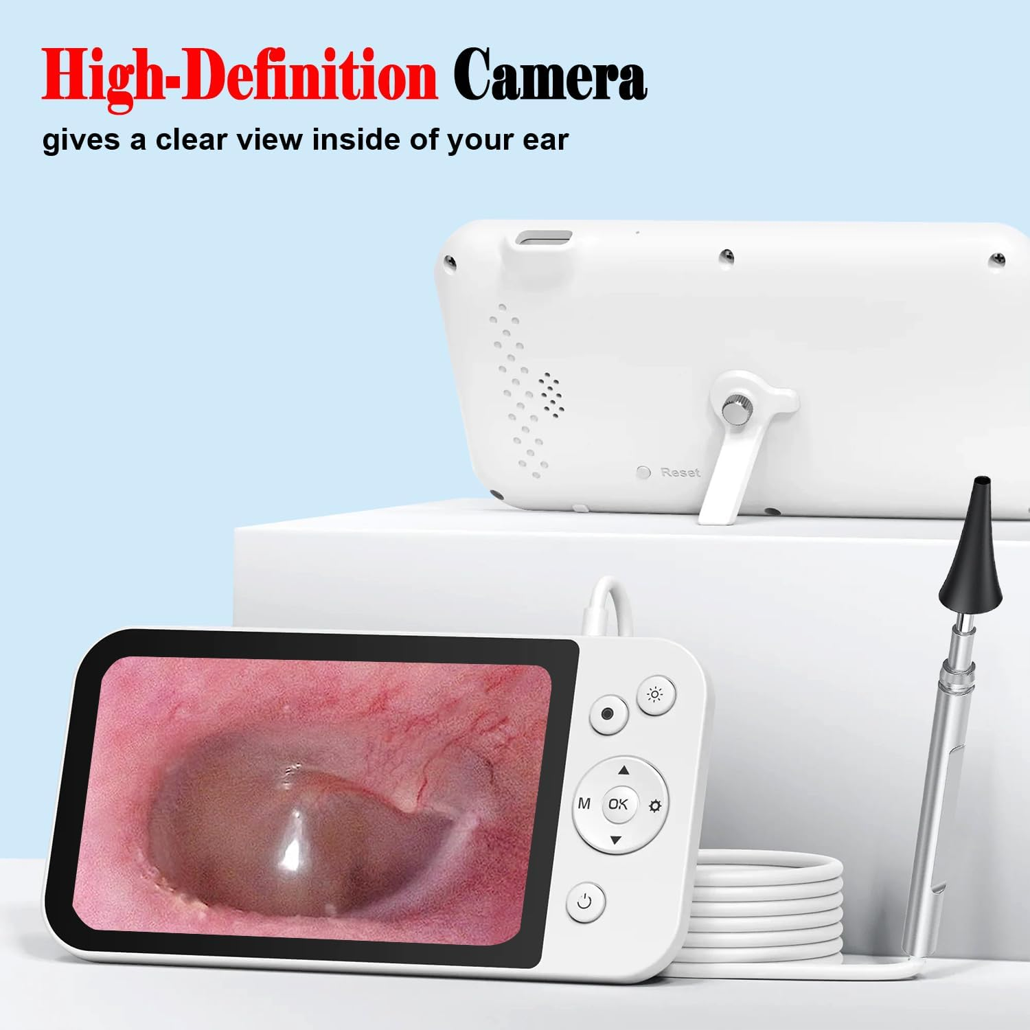 Digital Otoscope with 5 Inch IPS Screen, Ear Wax Removal Tool Camera, 3.9Mm Ear Cleaner with Camera & Light, HD Ear Camera Wax Remover, Supports Photo Snap & Video Recording, 32GB Card image number 2