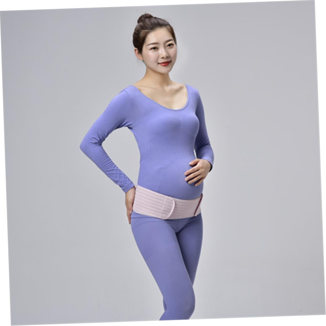 Maternity Abdominal Support Belt Dual Layer Breathable Pregnancy Belly Band Postpartum Pelvic Waist Care Belt Pink Free Size for Pregnant Women
