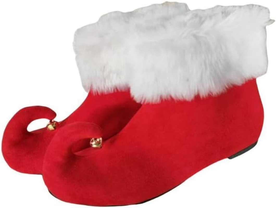 1 Pair of Red Christmas Elf Shoes for Adults for Christmas Halloween Festive Length 24Cm image number 5