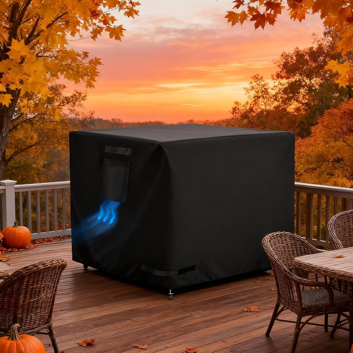 Fire Pit Cover | 30 Inch Waterproof Protector - Fire Pit Shield - for Patio Porch Indoor Outdoor Home Courtyard All Seasons image number 3