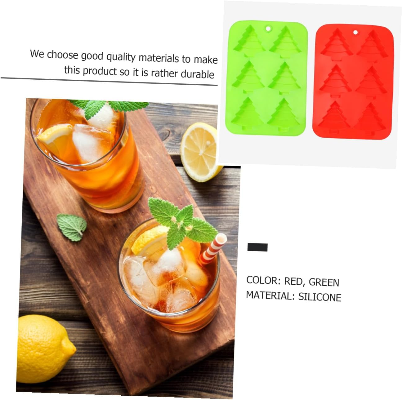 Silicone Christmas Tree Molds 2 Pack Cake Molds Easy to Clean Great for Baking Gifting image number 1