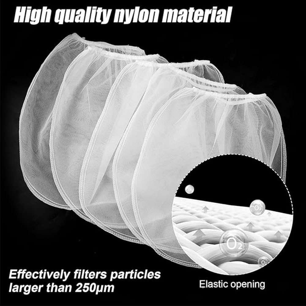 5 Pcs Paint Strainer Bags, Paint & Liquid Filter Bags White Fine Mesh Bucket Strainer with Elastic Top Opening Paint Filtering Bag for Paint Gardening(5 Gallon) image number 4