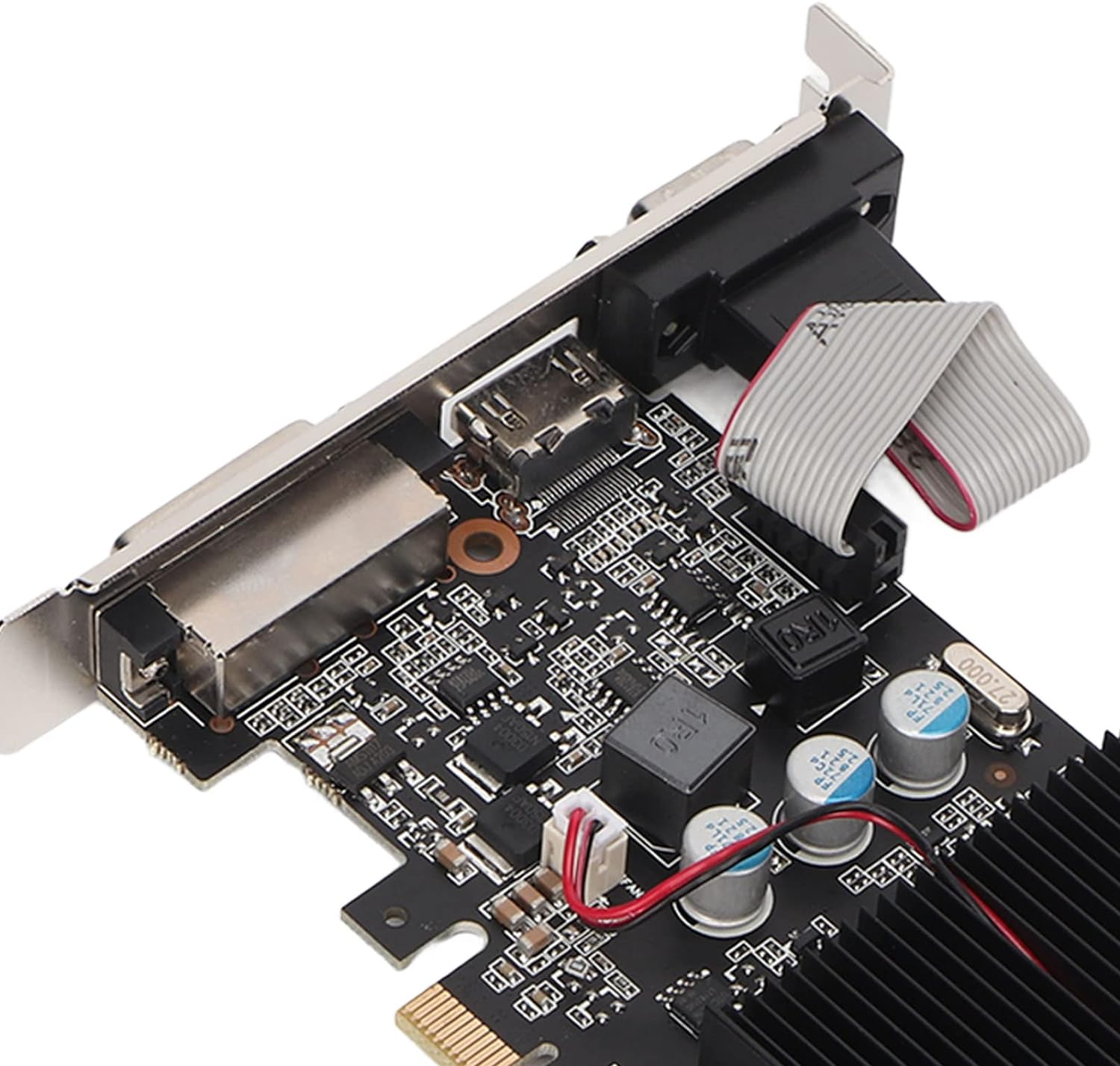 Graphics Card, GT610 2GB DDR3 64 Bit Gaming Graphic Cards with Low Noise, PCI Express X16 Computer Graphic Cards for Desktop, 1000MHZ Core Frequency (GT610 2GD3 64BI) image number 2