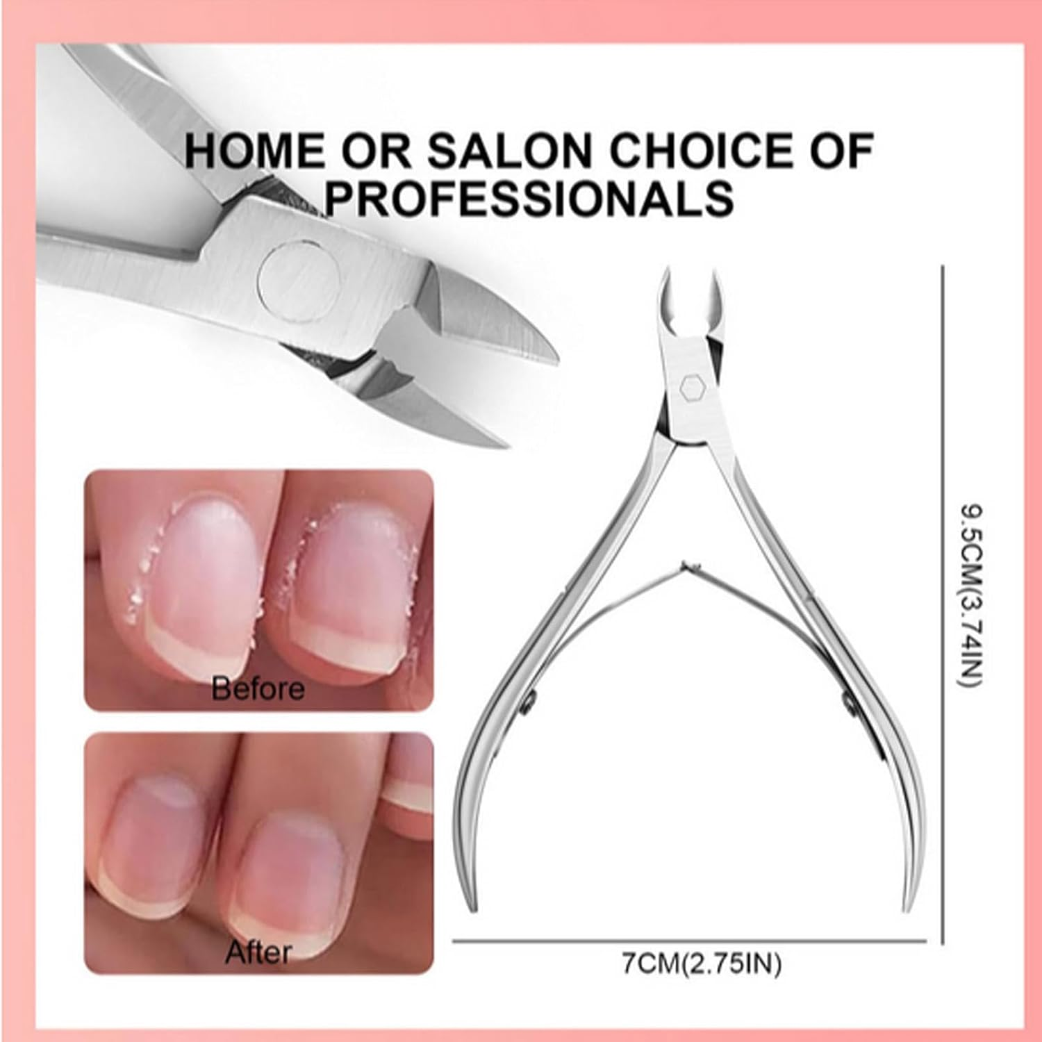 Krujecnt Nail Clipper Set | Nail Care Kit 100/180 Stainless Steel Manicure Tools,Nail Tools with Nail Clipper, Nail Files, Pink Nail Buffer, Nail Cuticle Nipper for Salon image number 3