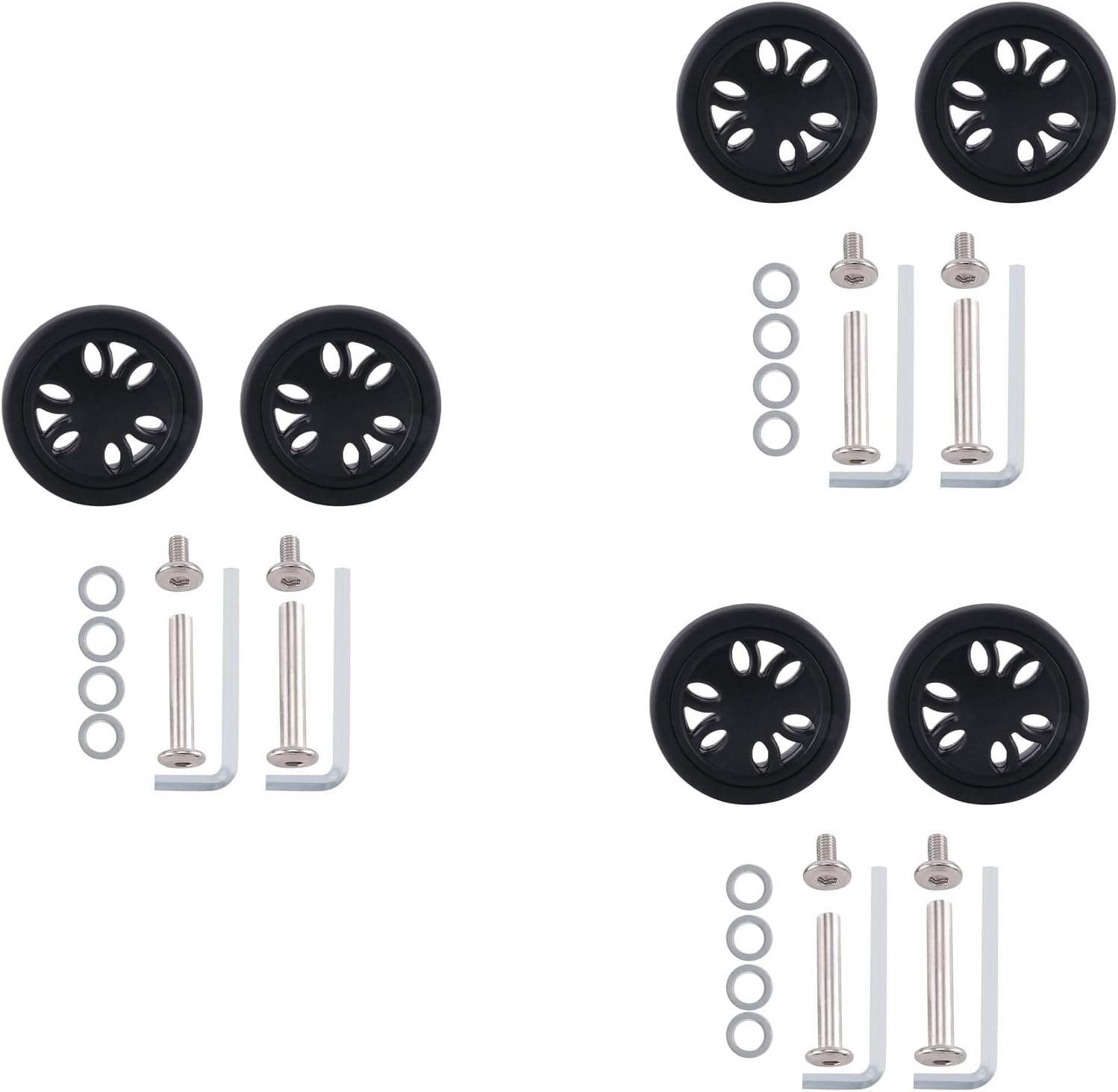 Barbuly 3Set 50Mm X12Mm Luggage Wheels Wear Resistant PU Caster Suitcase Replacement Wheels Luggage Replacement Wheels image number 2