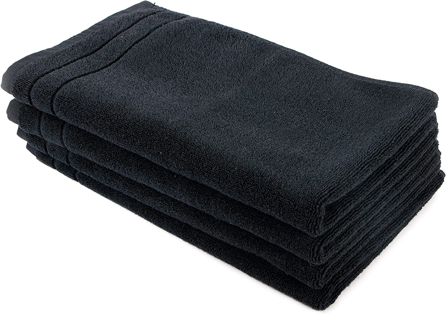 Salon Towels 100% Cotton Towels Bleach Proof for Gym, Beauty, Hair, Spa and Home Hair Care Towel (Black 10 Pack) image number 3