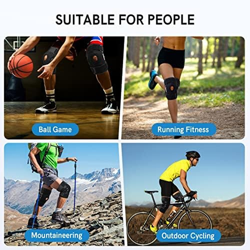 Hinged Knee Brace, Adjustable Knee Support Wrap for Men and Women, Pain Relief Swelling and Inflammation, Patellar Tendon Support Sleeve for Helping Relieve Strains, Sprains, ACL and MCL Injuries (L) image number 6