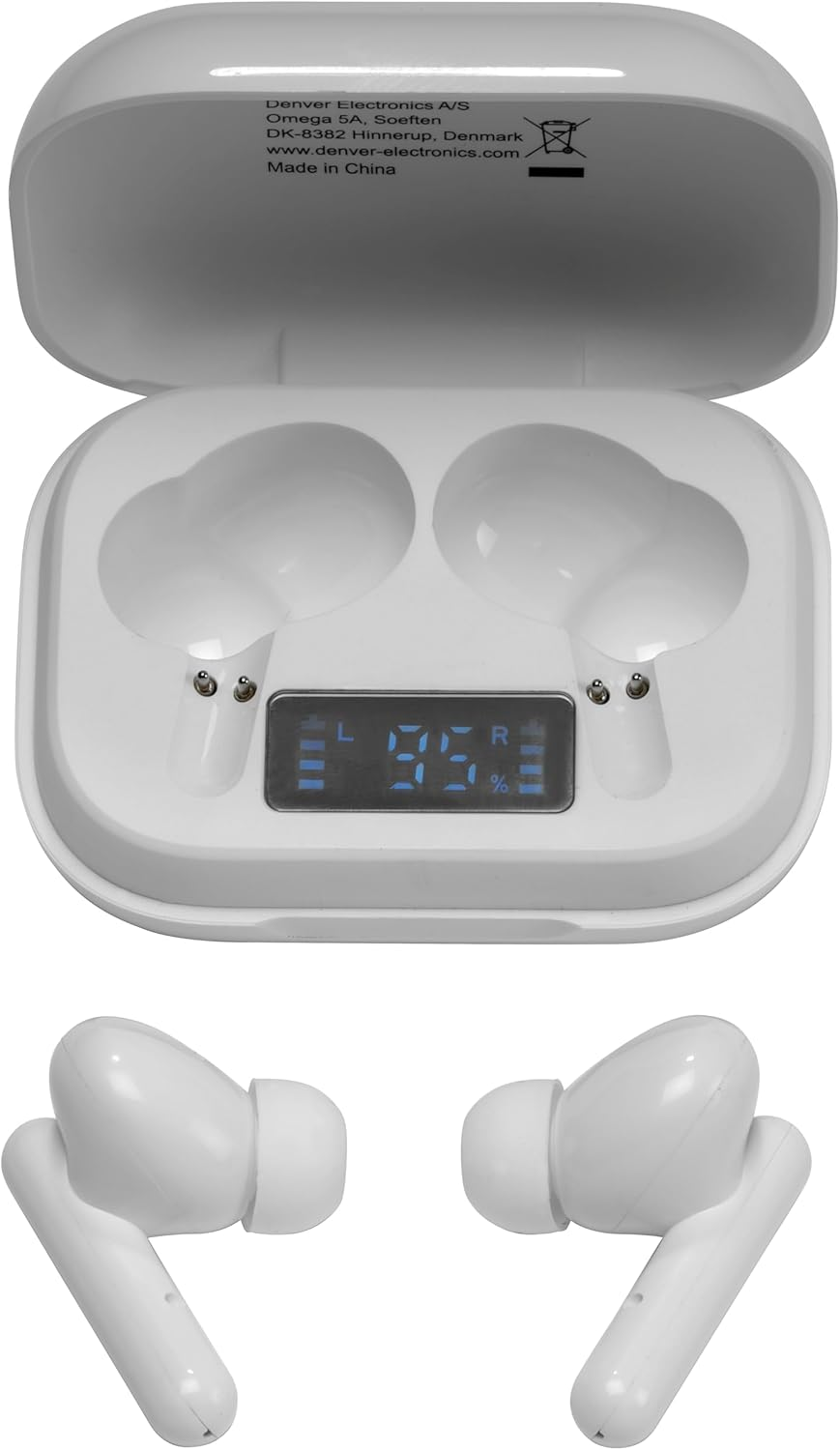 Denver TWE-38 Bluetooth Earbuds, White, 3.70 X 4.50 X 6.70 Cm image number 4