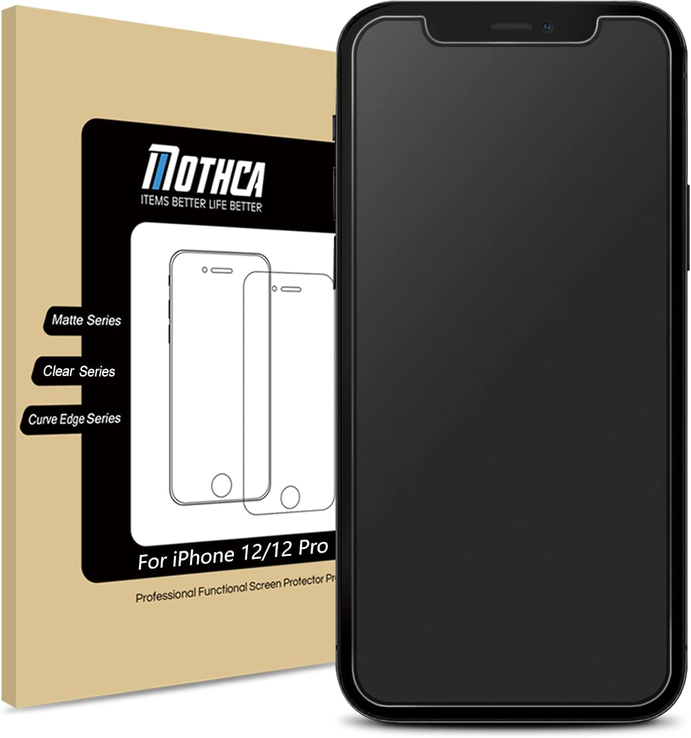 Mothca Tempered Glass for Iphone 12 / Iphone 12 Pro 6.1 Inch Matte Screen Protector 2.5D 9H Glass, Anti-Fingerprint, Anti-Glare Protection (2020)