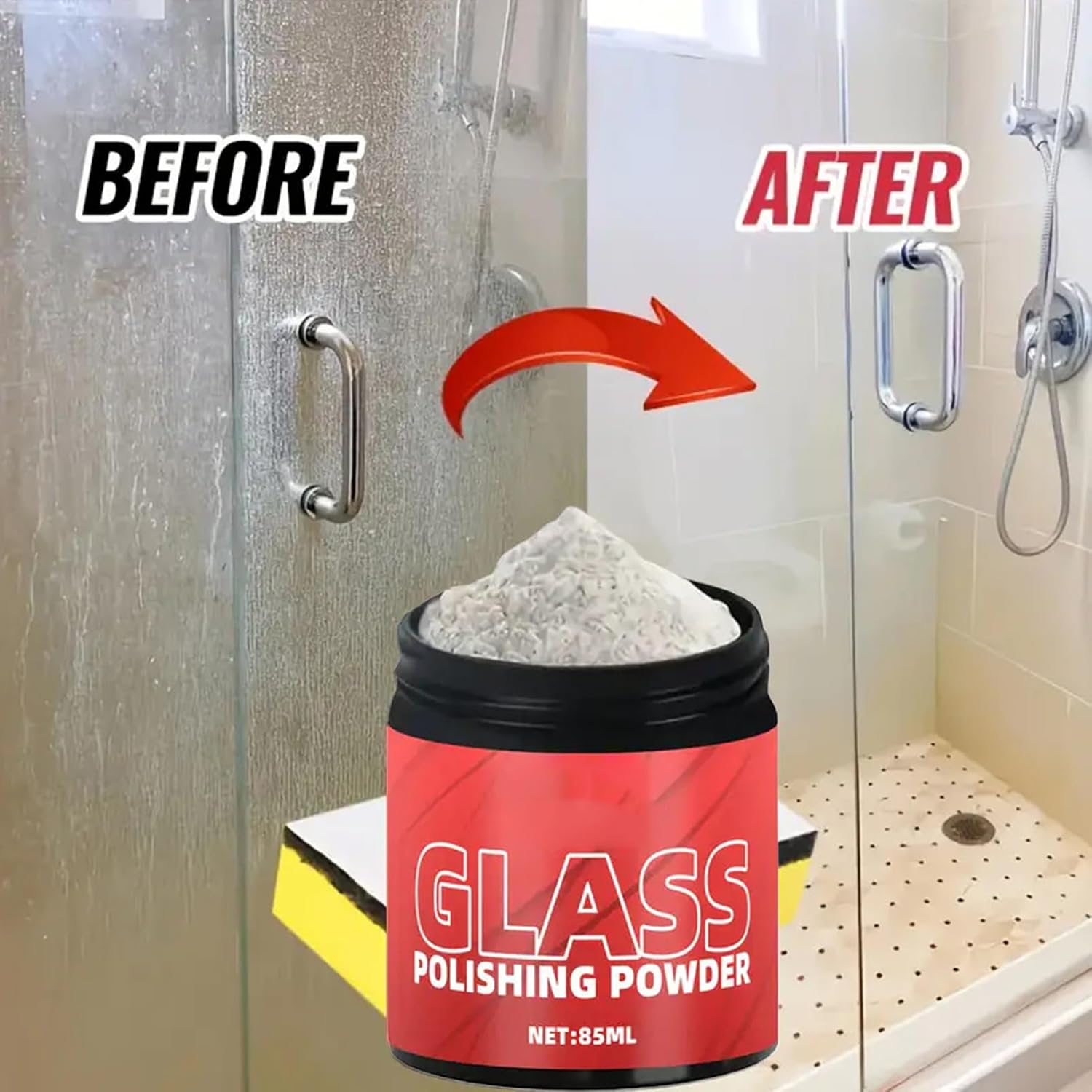 Glass Repair Powder - 85Ml Auto Glass Scratch Remover Powder,High Performance Cleaner Automotive Detailing Supplies for Truck Windshield SUV RV Restoration image number 3