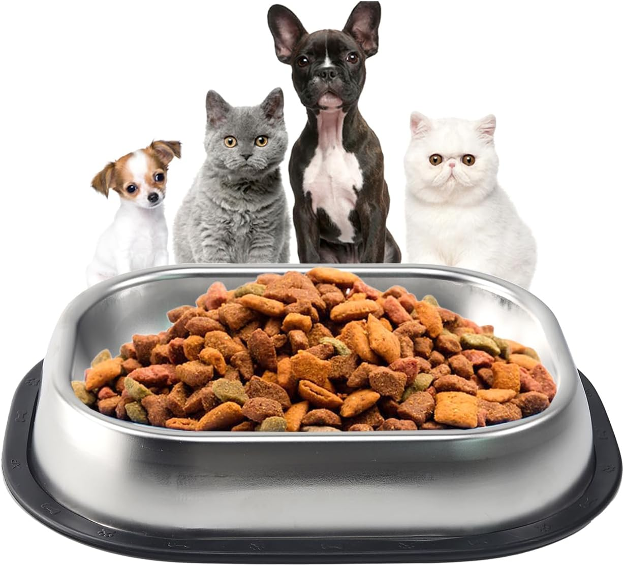 Stainless Steel Dog Bowl, Dog Bowl with Non-Slip Rubber Base, Water Bowl for Dogs, Large Dog Bowls, Metal Dog Bowls, Dog Bowls for Cats, Large Dog Bowls image number 3