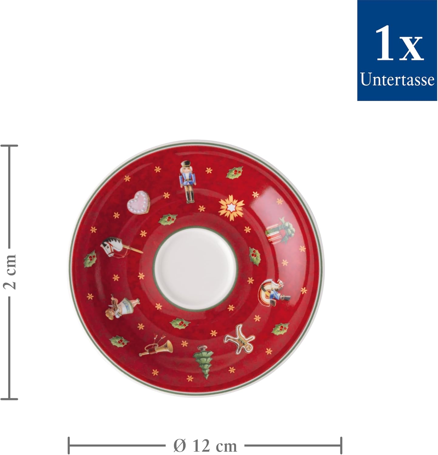 Villeroy & Boch Toy'S Delight Specials Espresso Saucer, Coaster, Espresso Cups, Small Porcelain Plate with Christmas Motif, Christmas Tableware, 12 Cm Diameter, Dishwasher and Microwave Safe image number 5