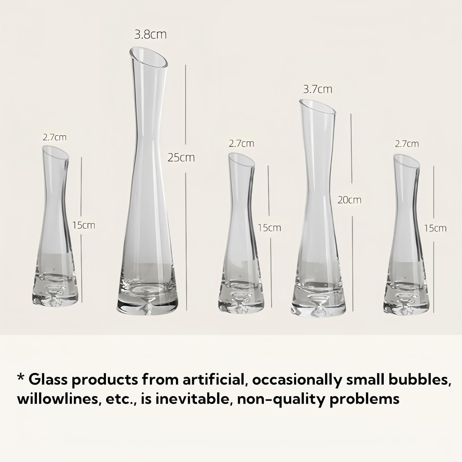 Glass Bud Vase Set of 5 Clear Glass Vases for Wedding Table Decorations,Vase Decoration,Mini Clear Vintage Vases for Rustic Wedding Home Floral Arrangement Table Decorations.