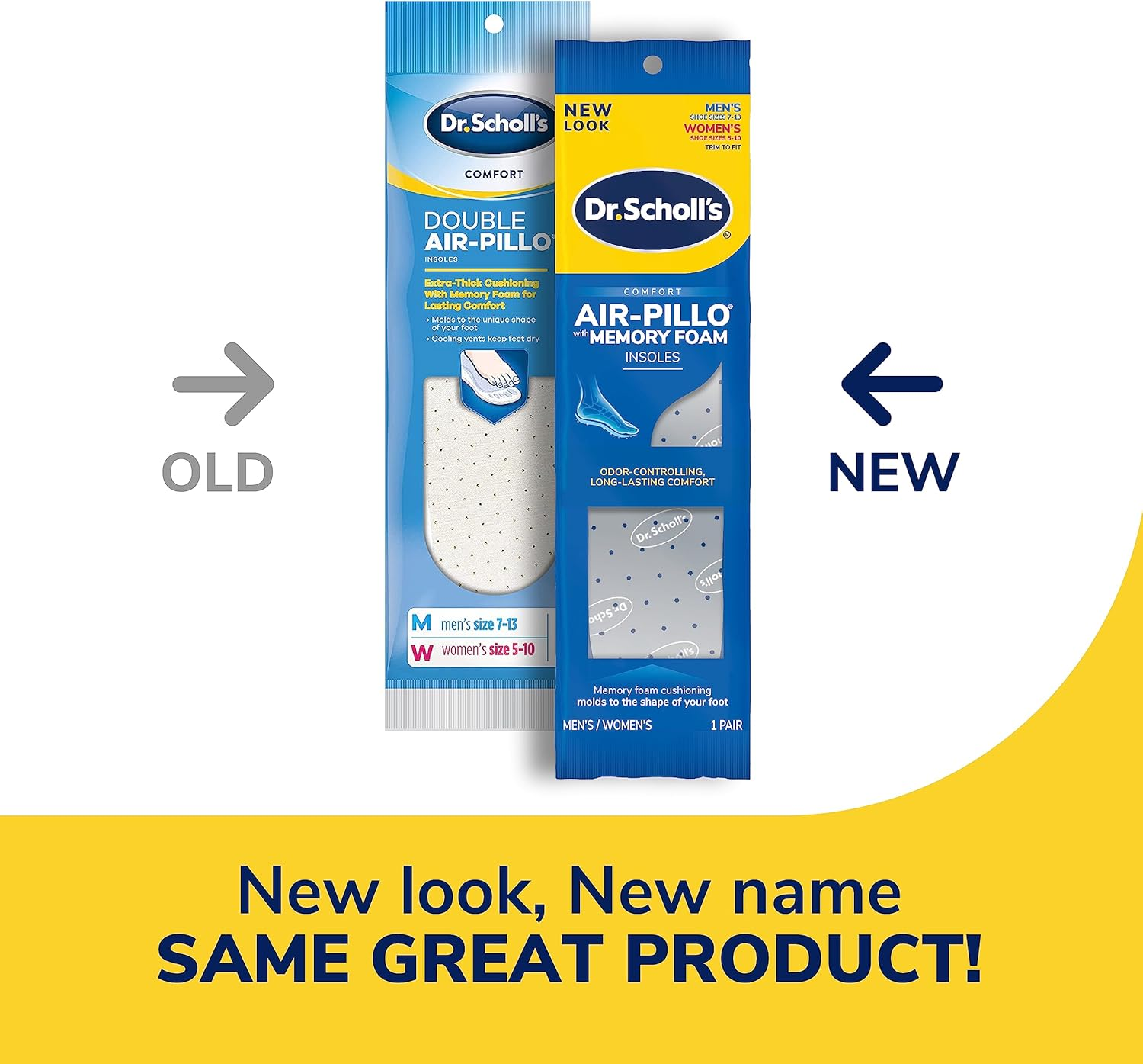 Dr. Scholl'S DOUBLE AIR-PILLO Insoles // Cushioning Molds to Your Foot and Absorbs Shock for All-Day Comfort (One Size Fits Men'S 7-13 & Women'S 5-10) image number 1