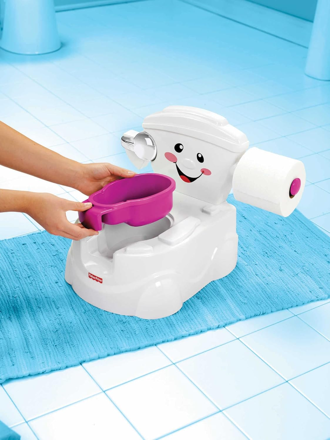 Fisher-Price Toddler Training Toilet, My Potty Friend with Sounds, Music & Splash Guard for Ages 18+ Months, P4324 - My Potty Friend image number 1