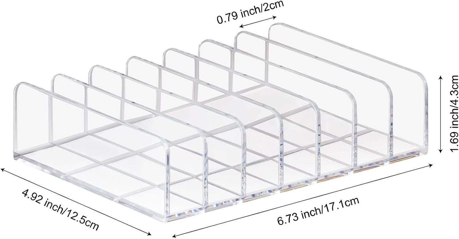 Boxalls 2 Pack Makeup Palettes Organizer, Acrylic Eyeshadow Palette Holder, Clear Make up Organizer Storage Stand, Divided Cosmetic Beauty Organizator for Vanity, Contertop, Cabinet -7 Sections image number 3