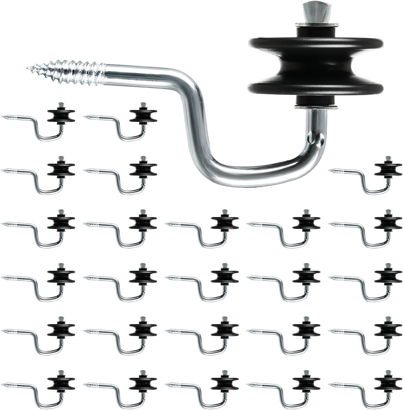 25 Pcs Electric Fence Insulators, Wood Post Corner Insulators, End Strain Screw in Bobbin Insulator for Tape, Rope, Wire