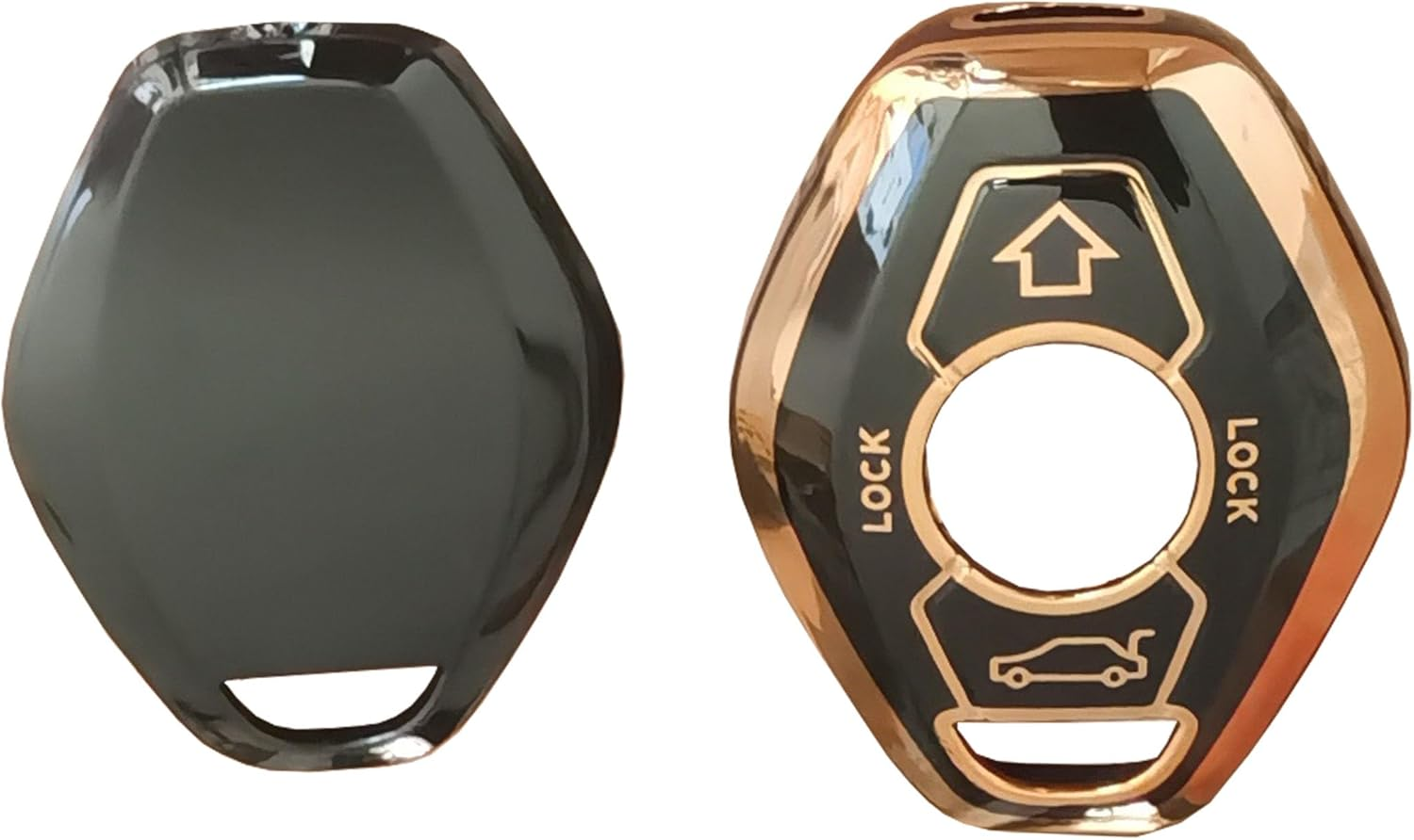 QIXIUBIA for BMW Key Fob Cover Keyless Entry Remote Control Key Case Protector with Keychain Fit for BMW 3 5 7 Series M3 M5 M6 X3 X5 Z3 Z4 Z8 LX8FZV (For BMW B, Black) image number 5