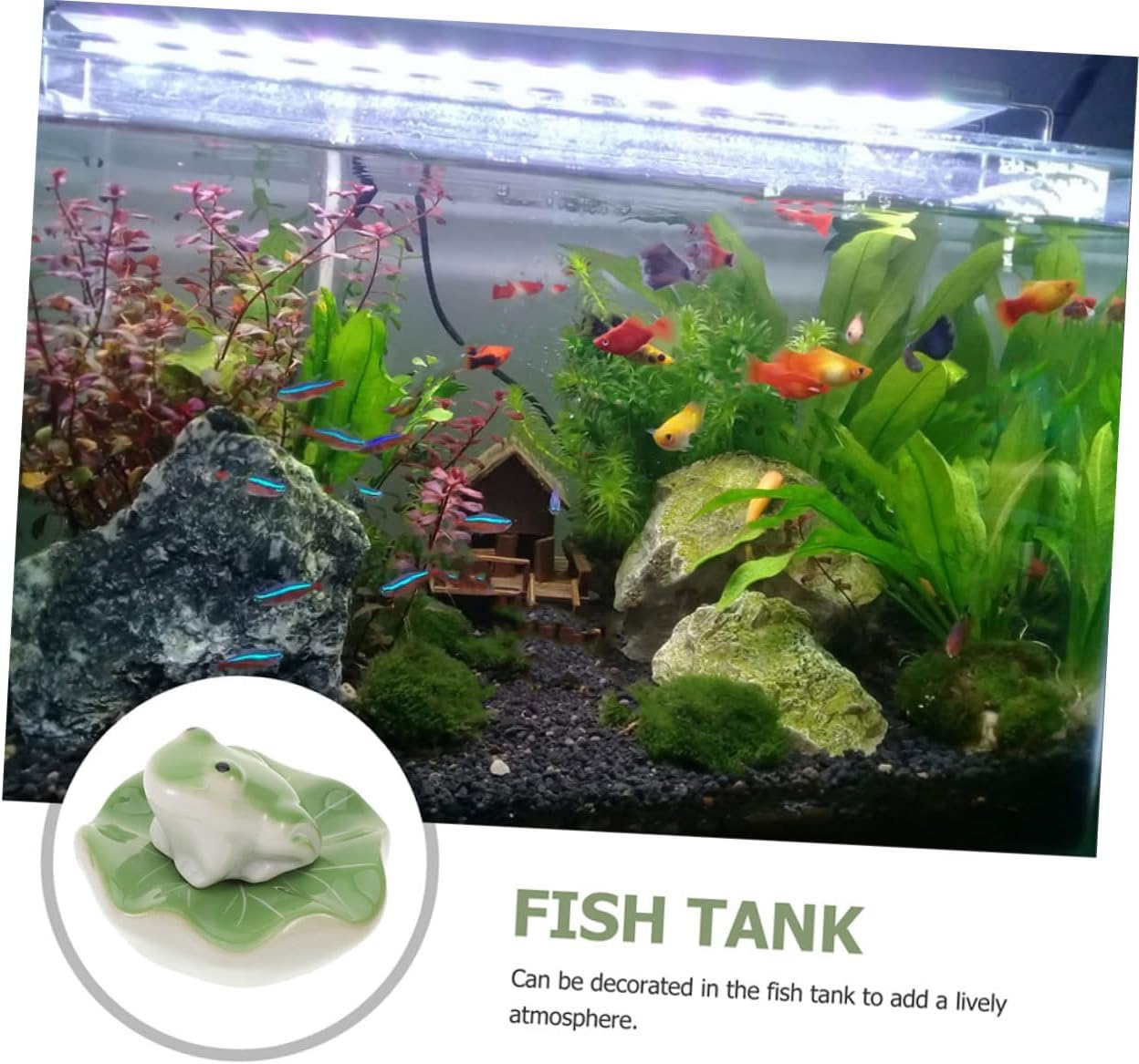 ORFOFE 2Sets Ceramic Floating Frogs Tea Pet Sculptures for Fish Tank Aquarium Decor of Detailed Aquarium Figurines for Landscape Decoration image number 6