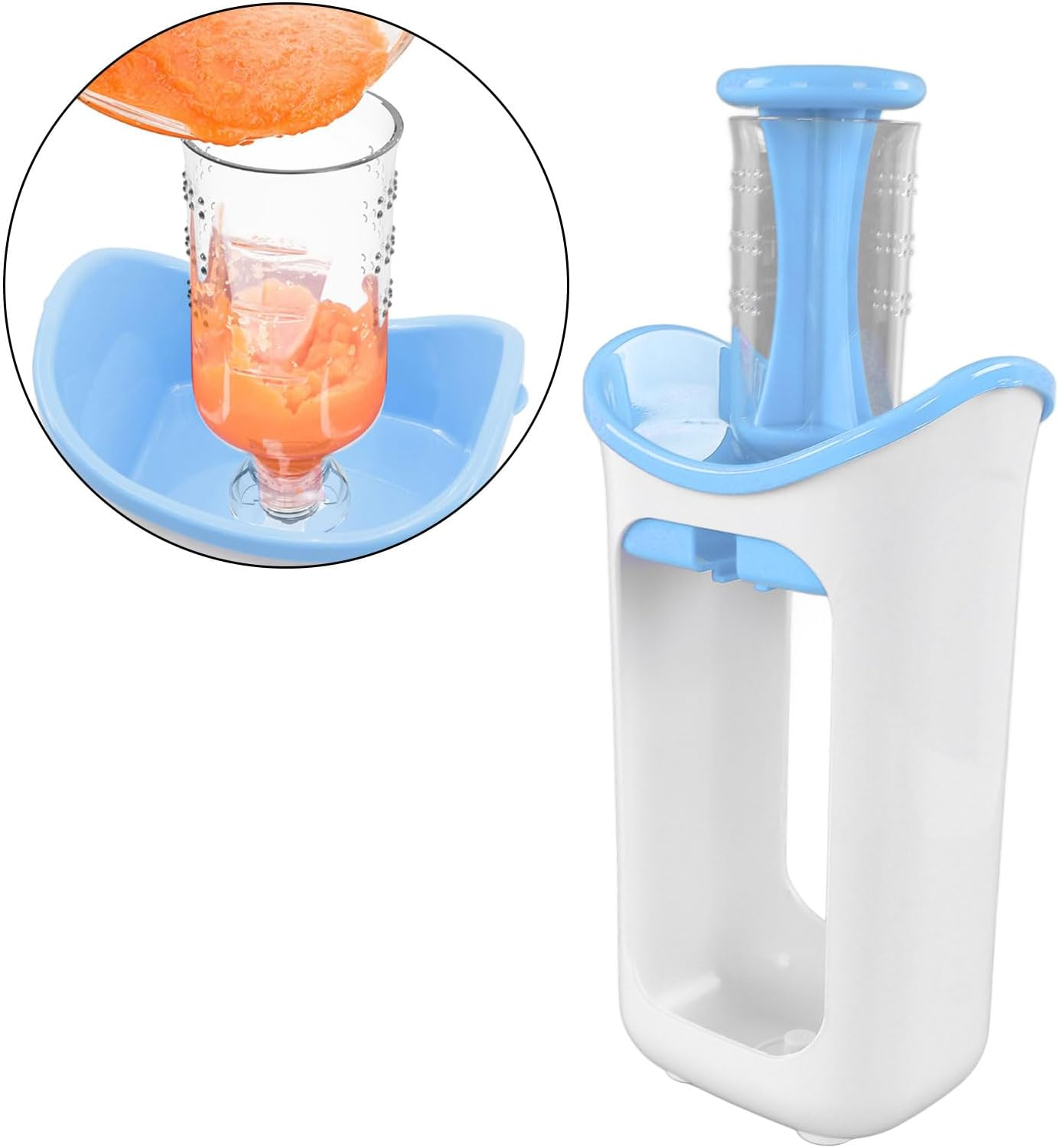 Baby Squeeze Station, Fruit Puree Infant Baby Food Maker Safe Portable Pouch Filling Station for Semi-Solid Food, for Homemade Baby Food, Home Kitchen Tools (Blue) image number 2