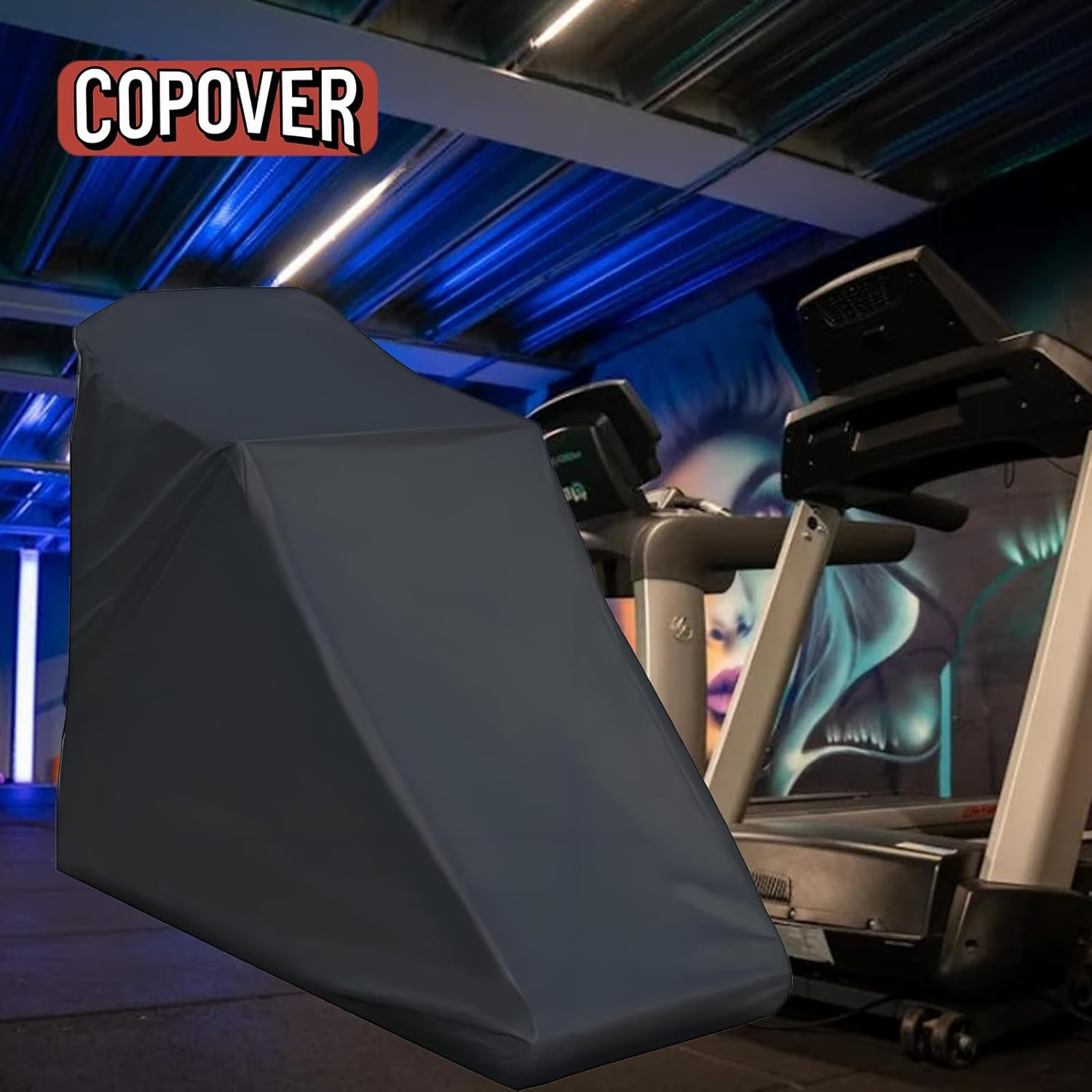 Treadmill Cover, Dustproof UV Protection Running Machine Cover, Exercise Workout Equipment Protective with Drawstring for Home Fitness Equipment Treadmill Indoor & Outdoor image number 2