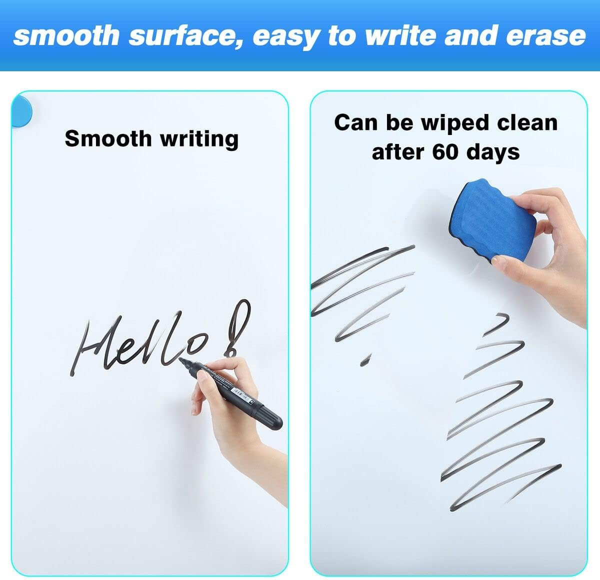 Double Sided Magnetic Whiteboard Interactive Mobile White Board Dry Erase Stand Casters Adjustable Height 90Cmx60Cm - 60Cmx90Cm image number 7