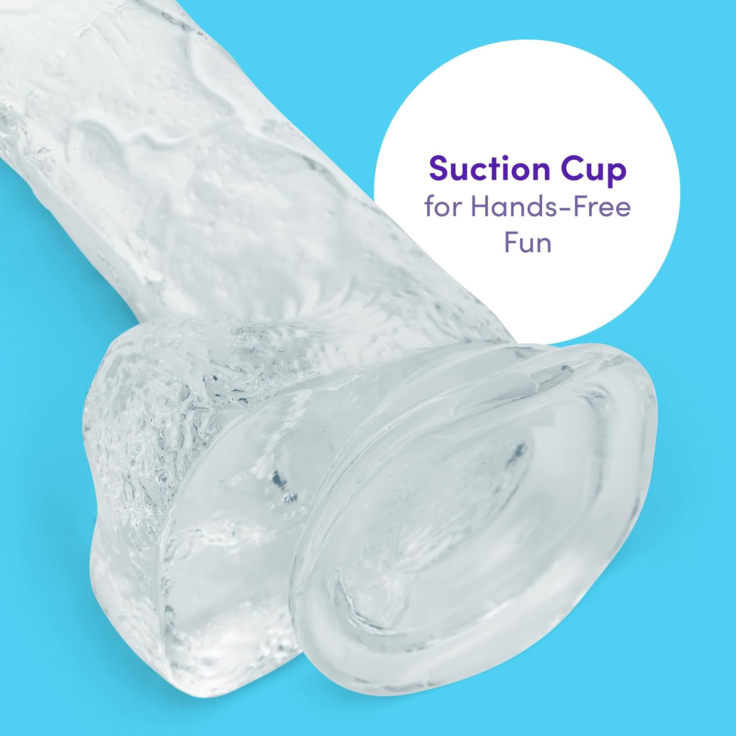 Lovehoney Realistic Dildo &ndash; 8 Inch Suction Cup &ndash; Firm G-Spot and Anal Dildo with Balls - Adult Sex Toy for Men, Women & Couples &ndash; Harness Compatible Strap on &ndash; Waterproof - Clear image number 7