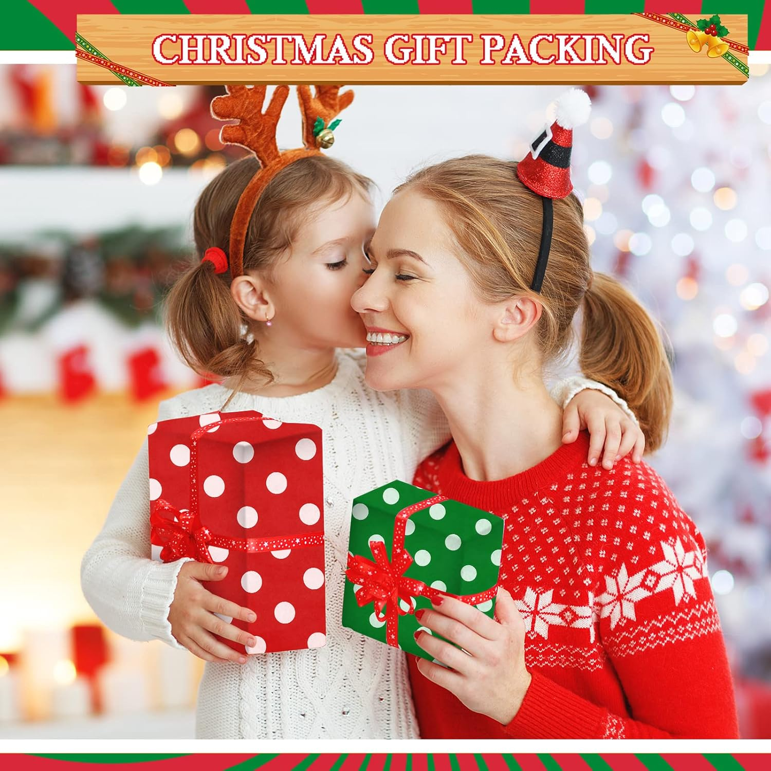 250 Sheets Christmas Wax Paper Sheets for Food Sandwich Wrapping Paper Wax Paper Cookie Food Liners Colored Candy Wax Baking Grease Proof Holiday Wrapping Papers for Christmas image number 5